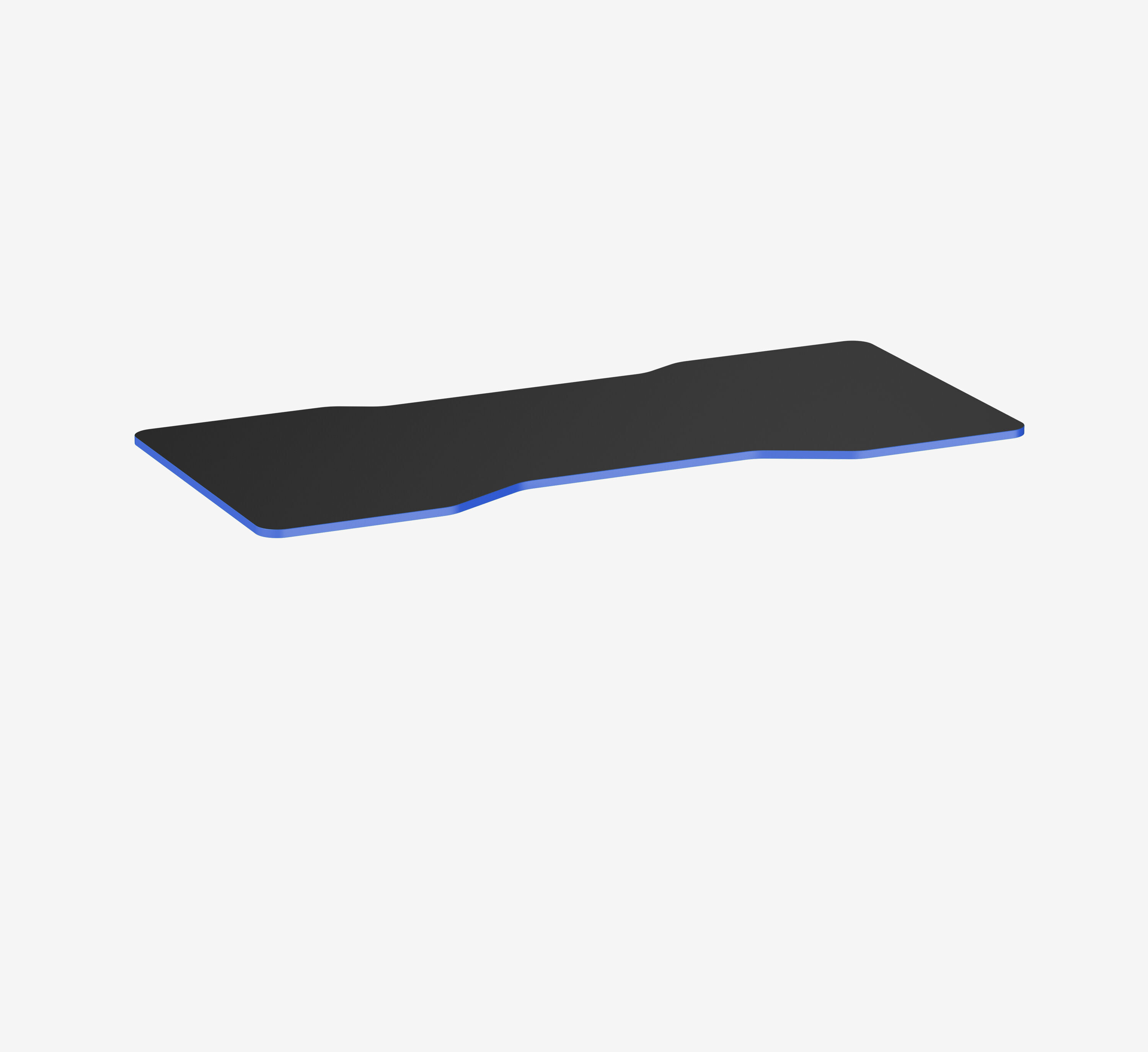 Gaming Tischplatte Cockpit, Schwarz, Klassik, 1800 x 800 x 19 mm, Kante Royal Blue