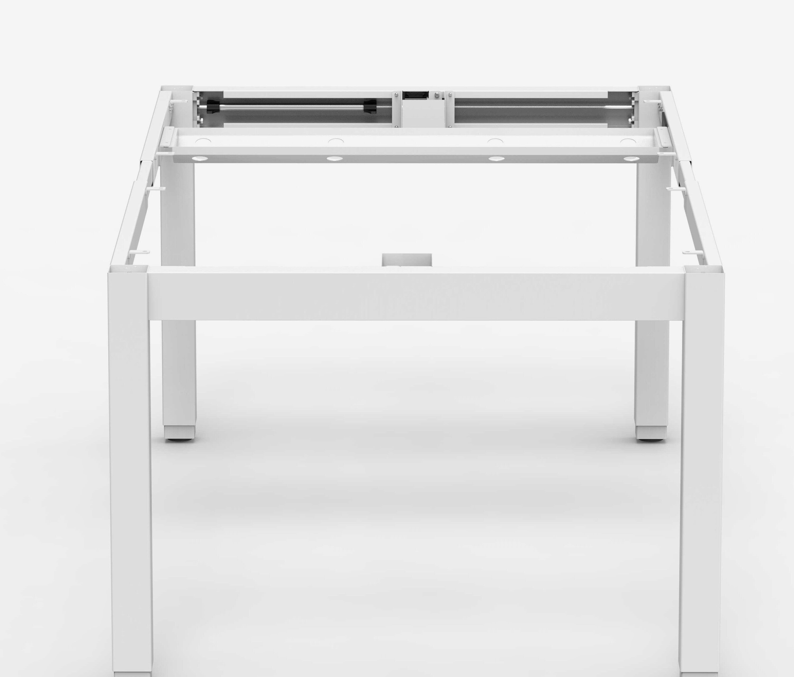 PRIMUS 4-Bein Schreibtisch Weiß Lichtgrau 1800 x 1000 x 25 mm