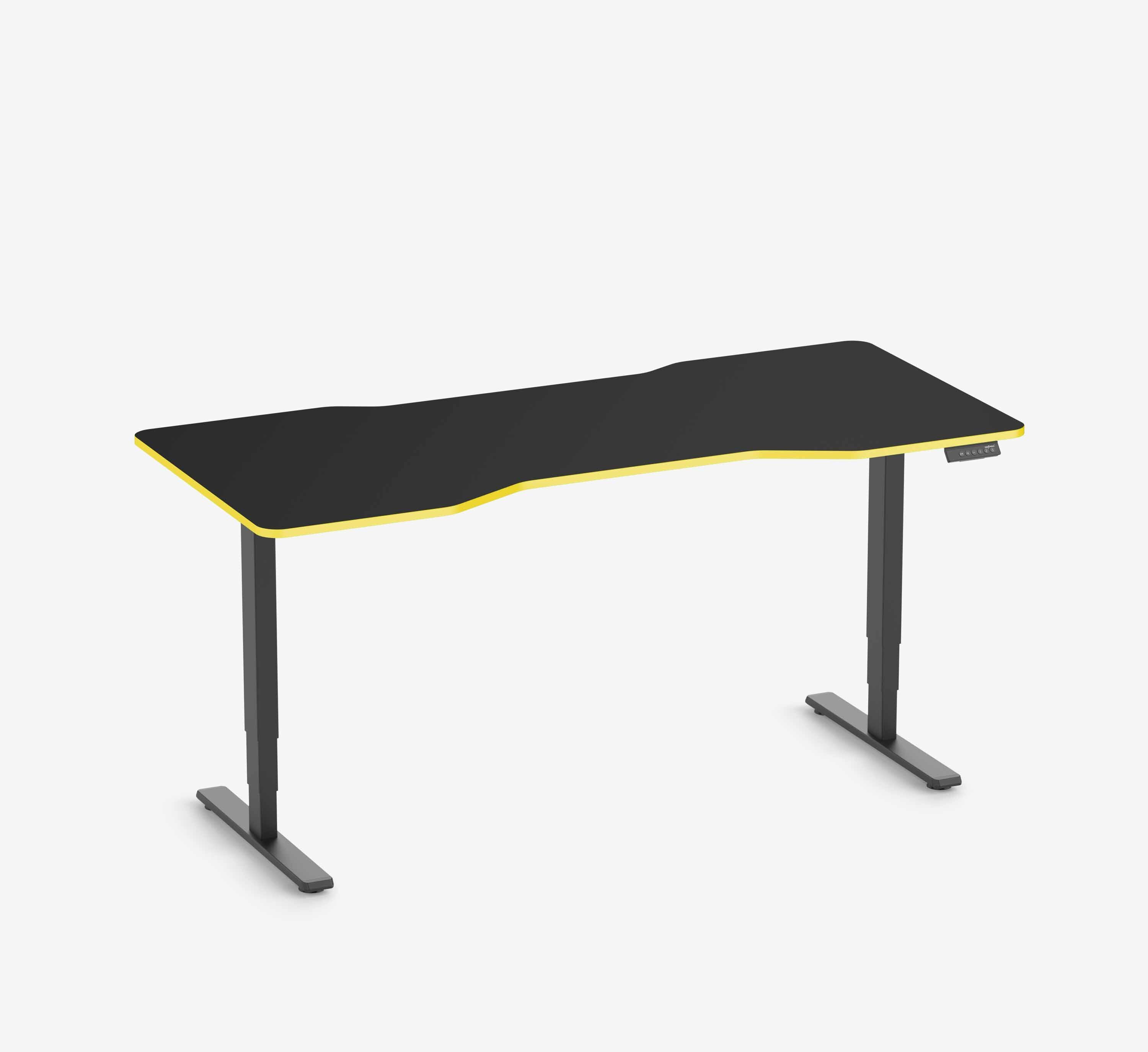 FOKUS Gamingschreibtisch Schwarz 180x80 Cockpit Yellow Cab