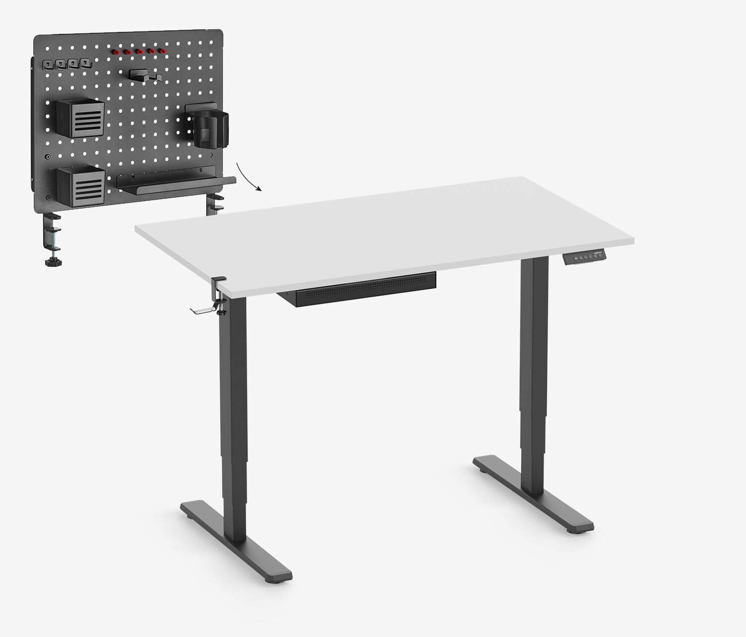 FOKUS Organizer Set Schwarz, Slim Schublade Lichtgrau 120x70 Organizer Board Schwarz Kopfhörer Halter