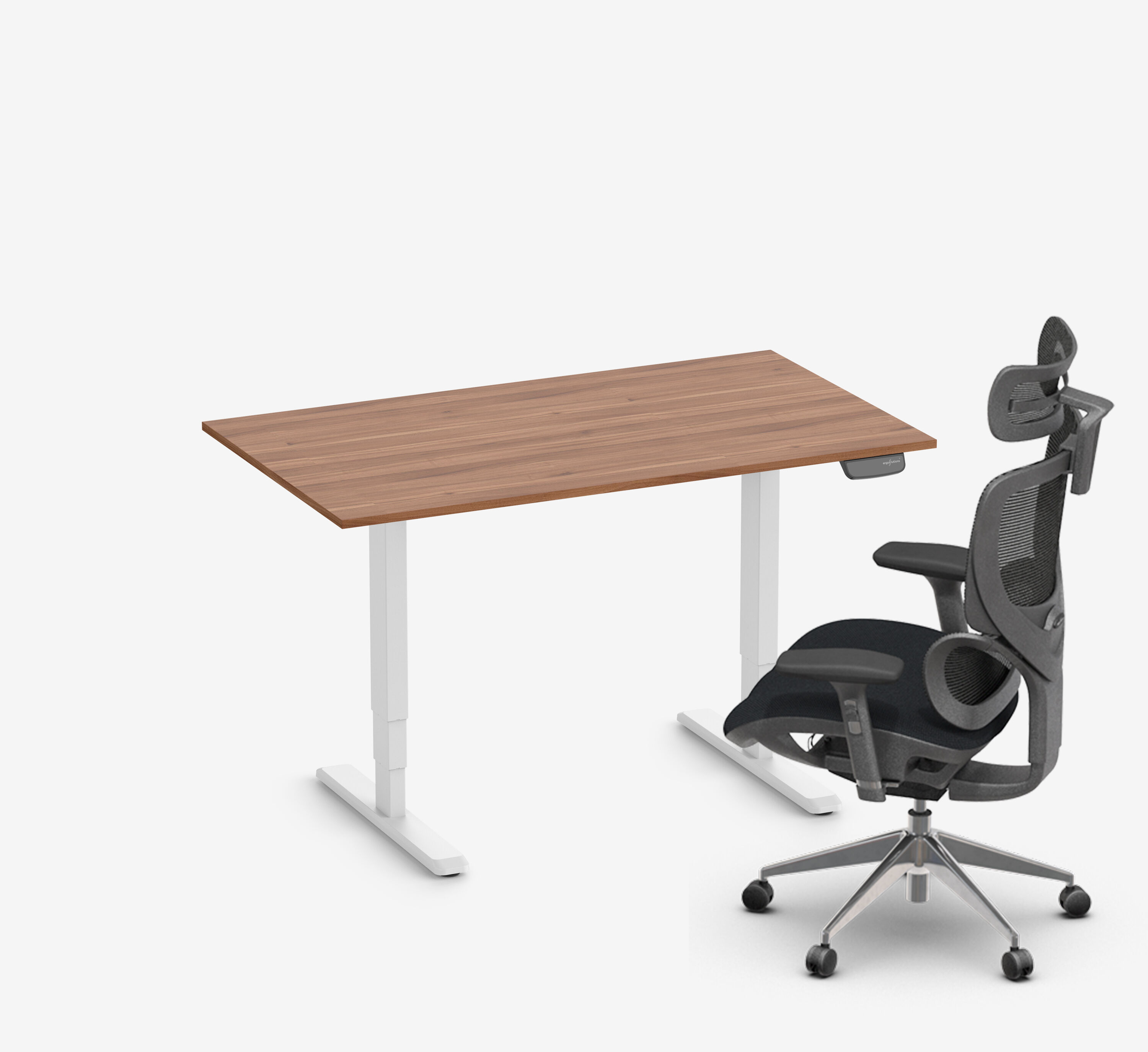 PRIMUS + Stoel Wit 140x80 Notenhout