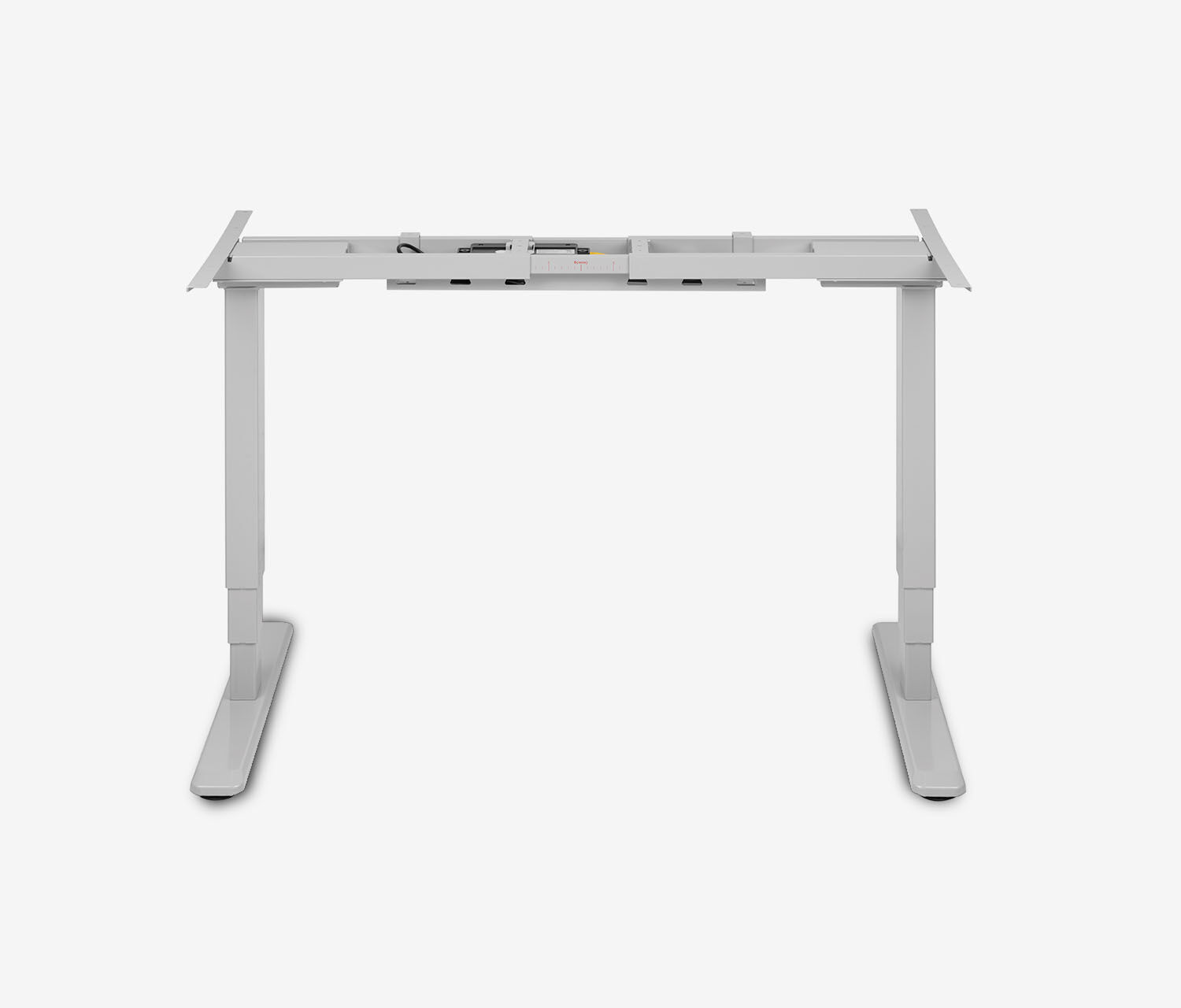 PRIMUS Vrijvorm bureau, frame grijs 1600 x 800/1000 x 25 mm eiken, uitvoering rechts