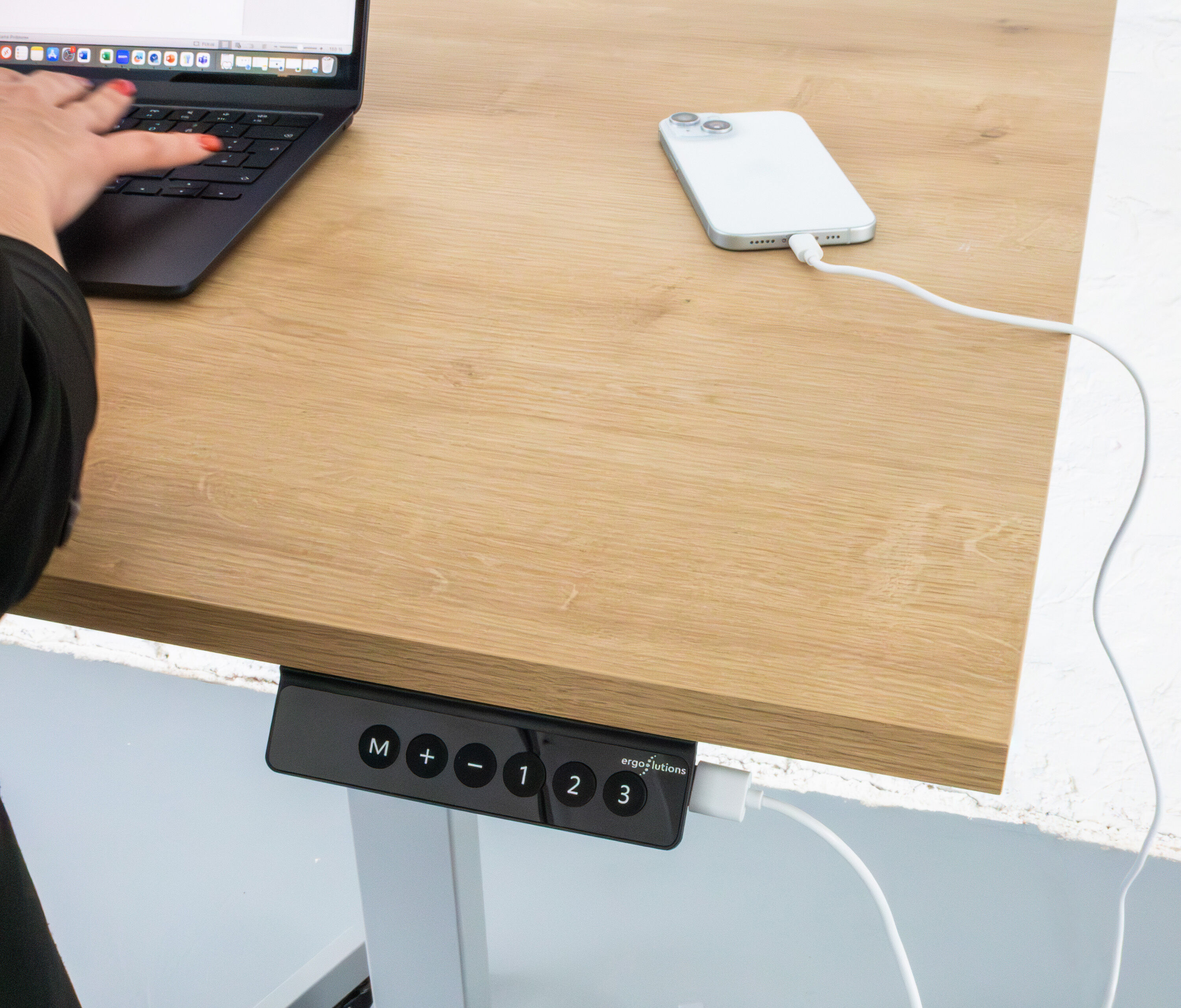 FOKUS Single Schreibtisch Grau Birke 60x60