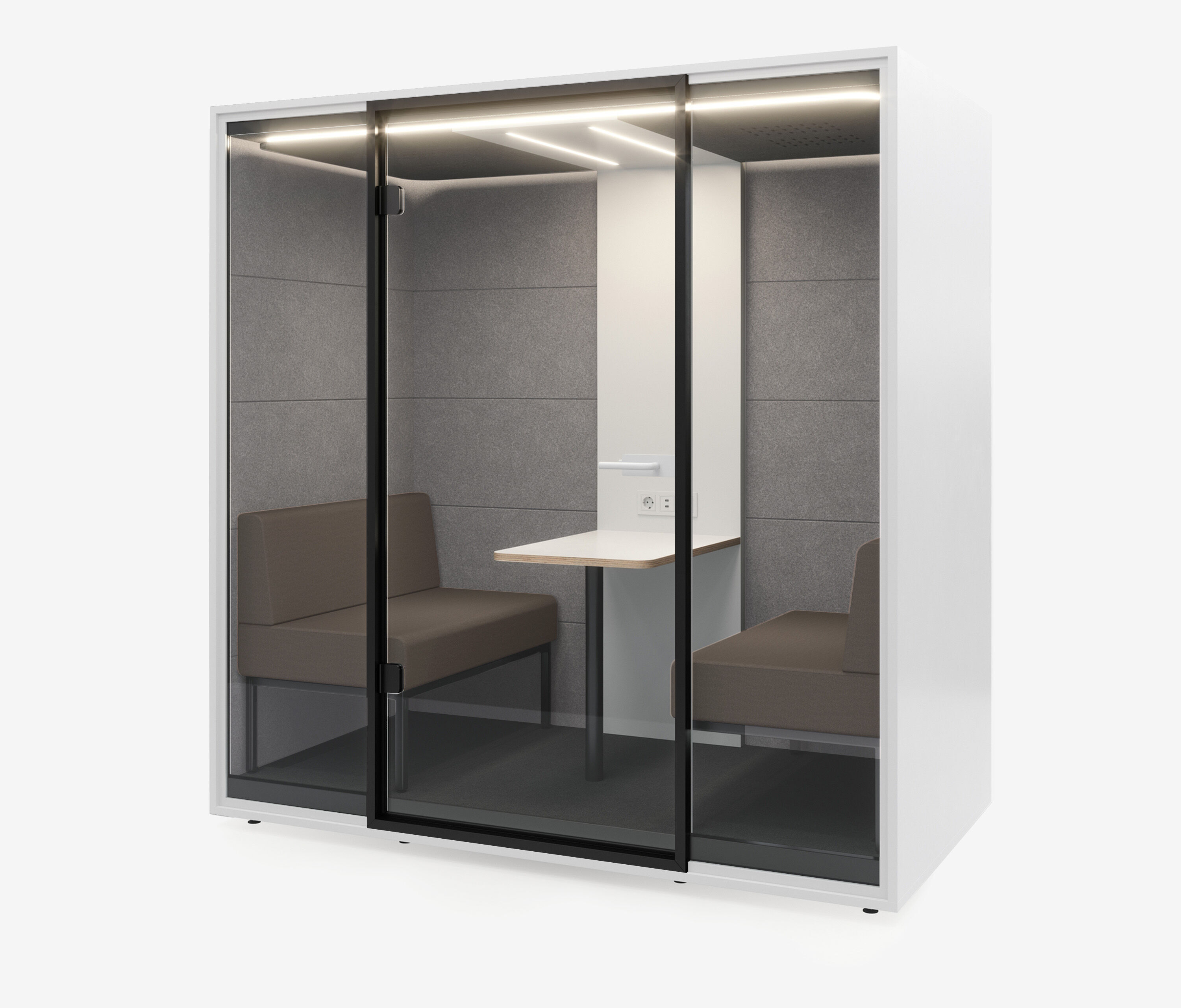 Meetingbox Quattro Wit Wit Lichtgrijs Koffie Standaard Zwart