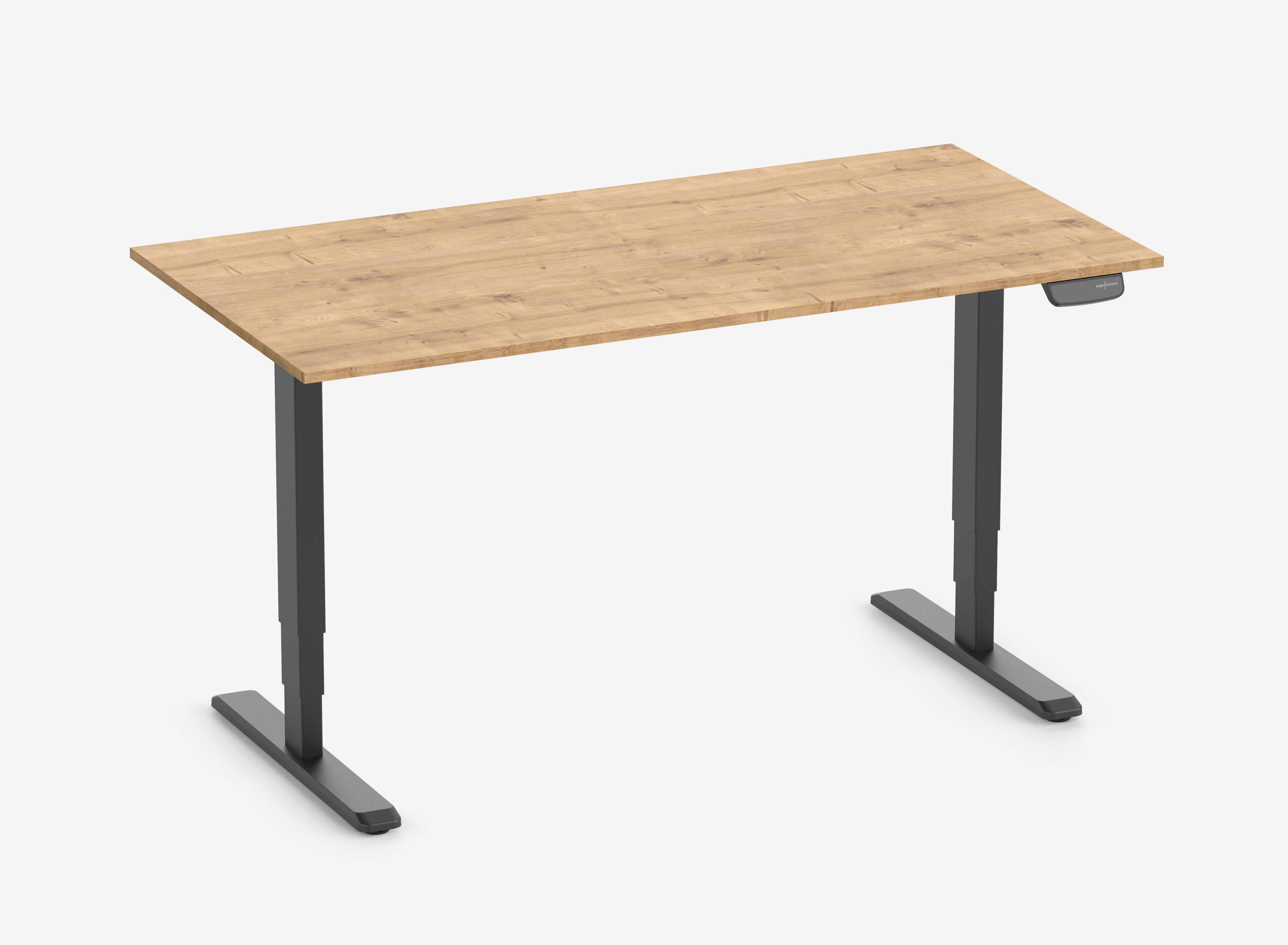 PRIMUS Rechteckschreibtisch, Gestell Schwarz, Tischplatte 1600 x 800 x 19 mm Eiche