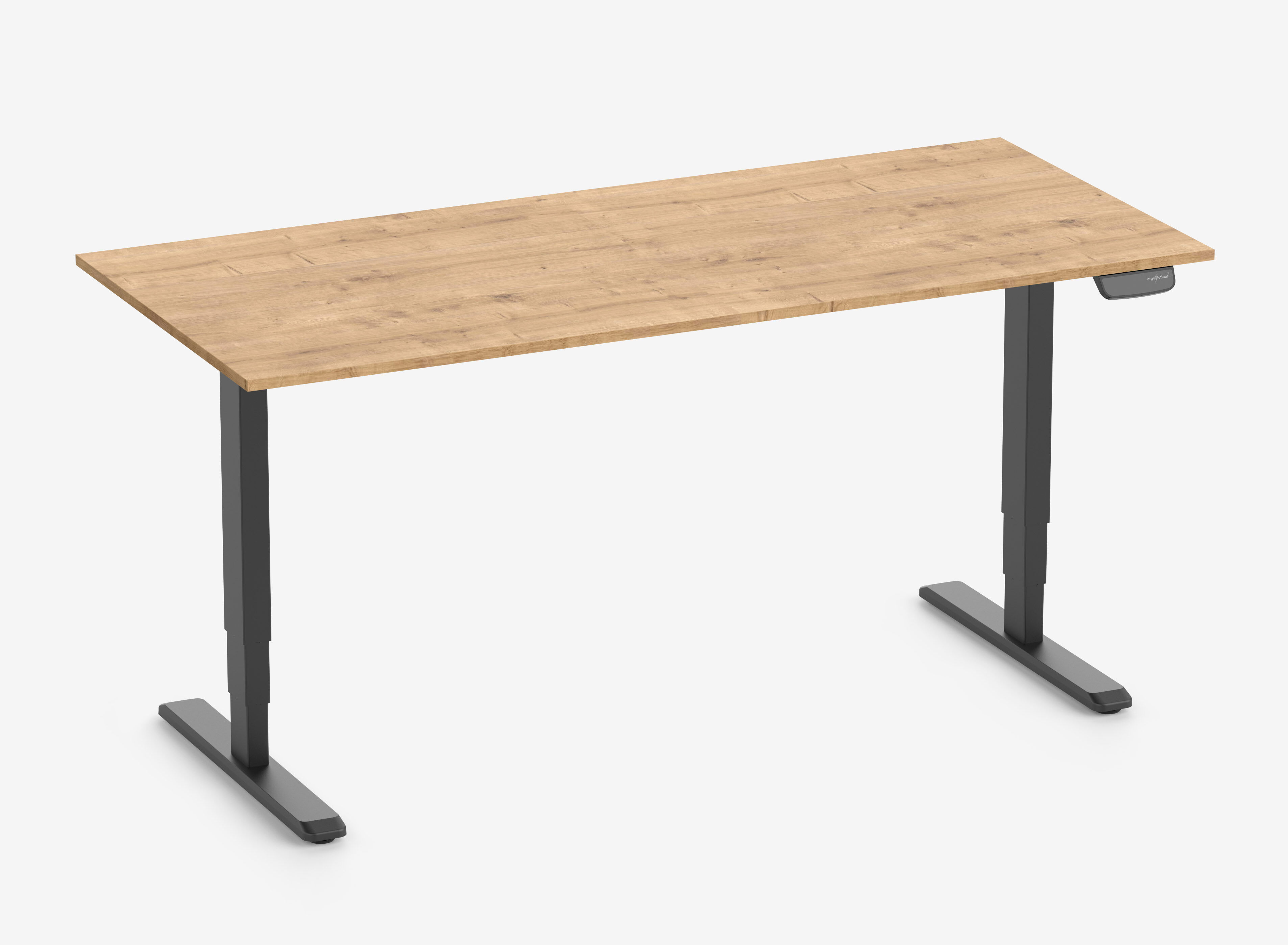 PRIMUS Rechteckschreibtisch, Gestell Schwarz, Tischplatte 1800 x 800 x 19 mm Eiche