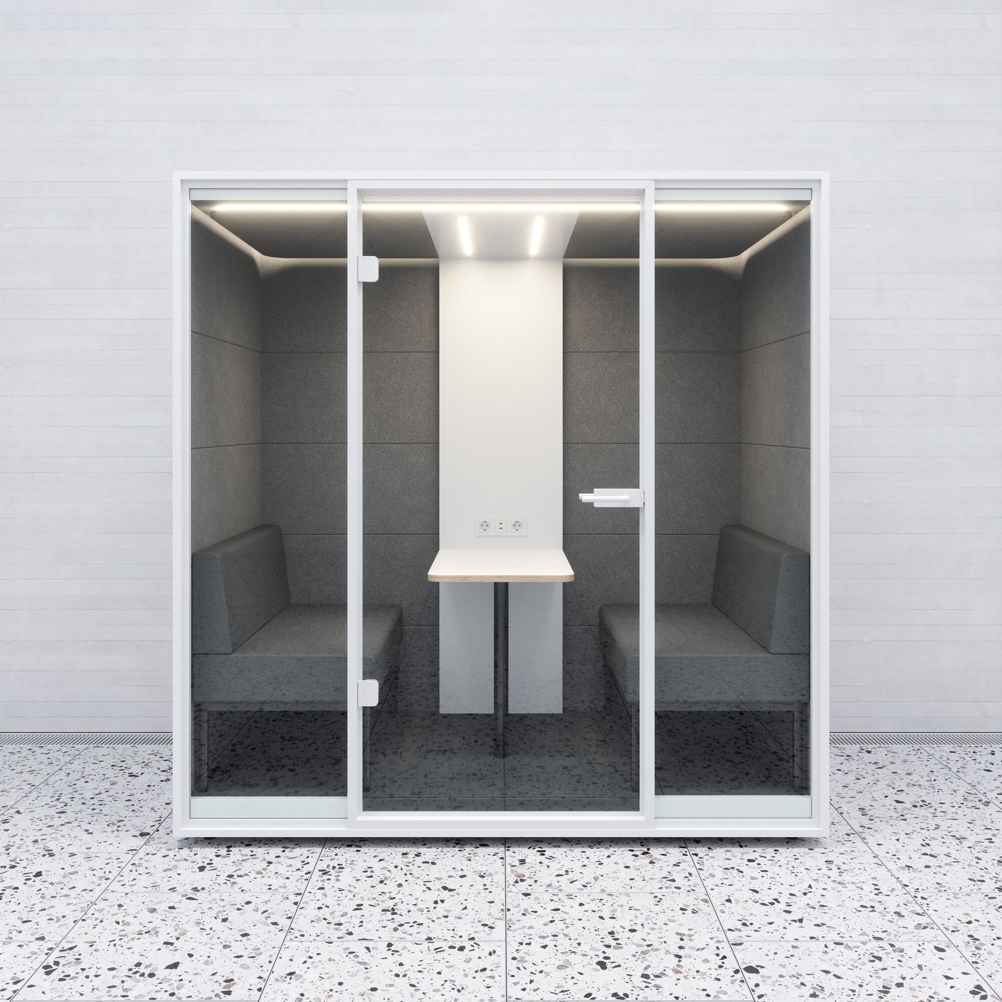 Meetingbox Quattro Wit Wit Lichtgrijs Lichtgrijs Standaard Zwart