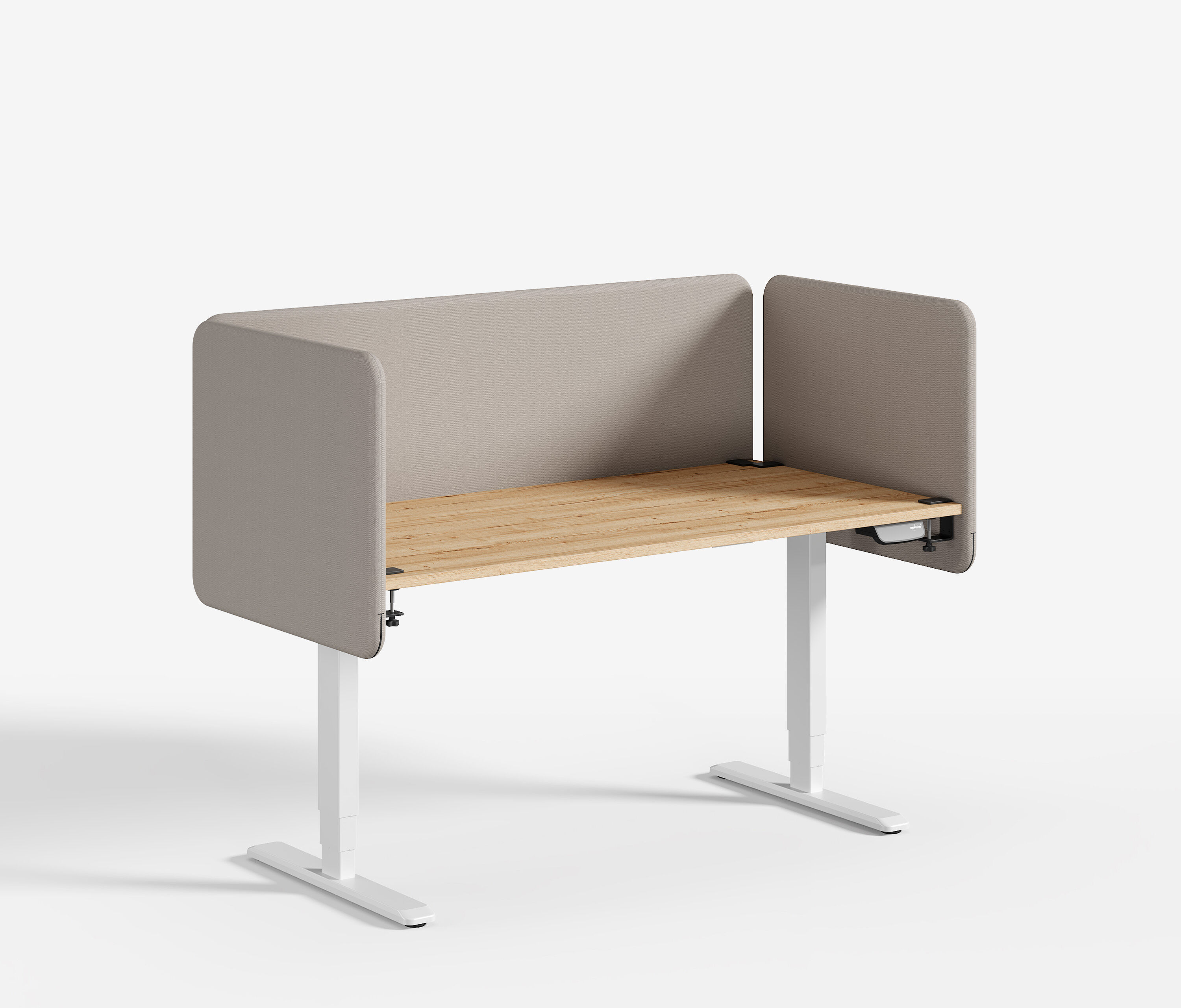 Textiel akoestisch scheidingswand bureau Beige Wit 80x65cm