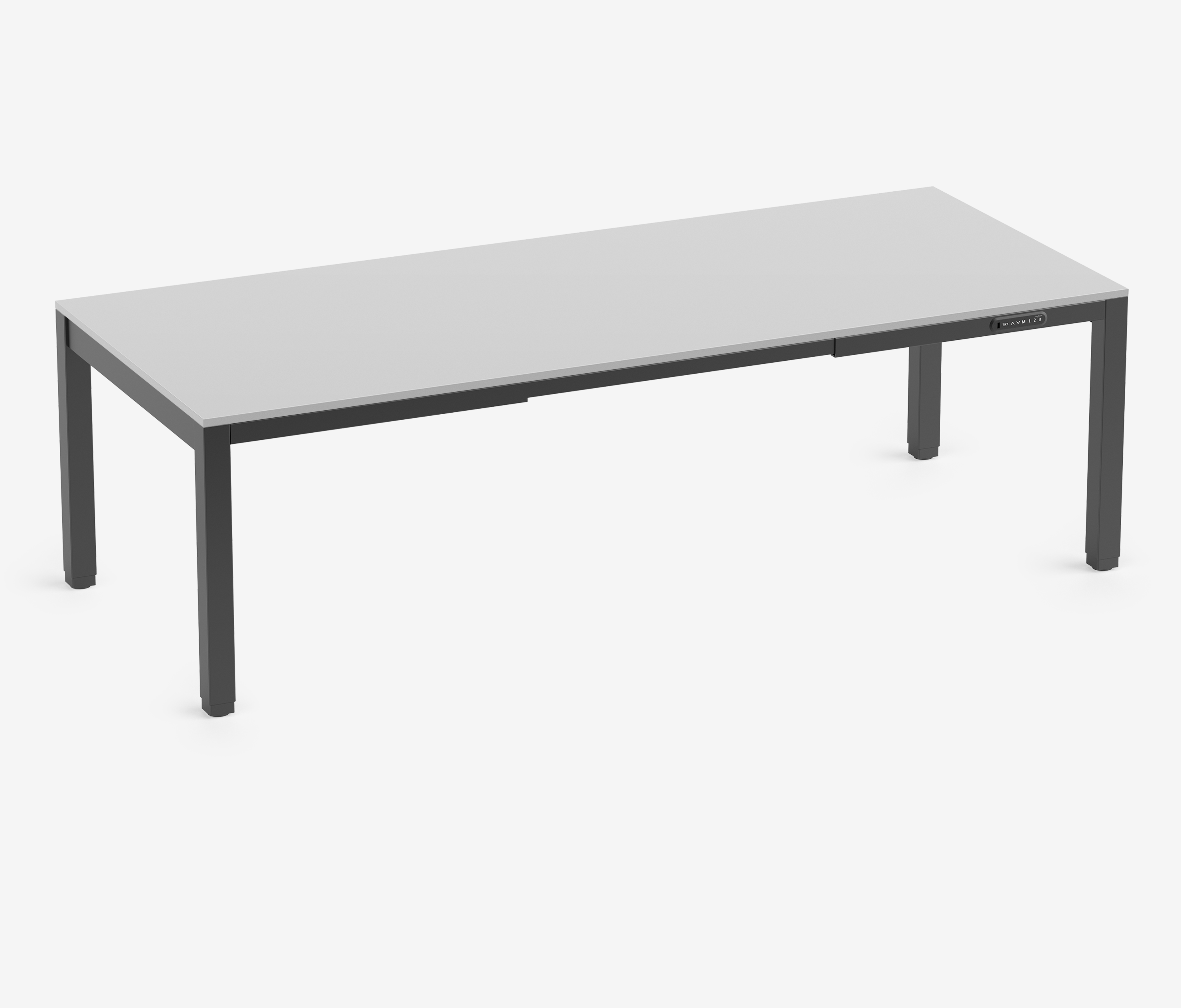 PRIMUS 4-Bein Schreibtisch Schwarz Lichtgrau 2400 x 1000 x 25 mm