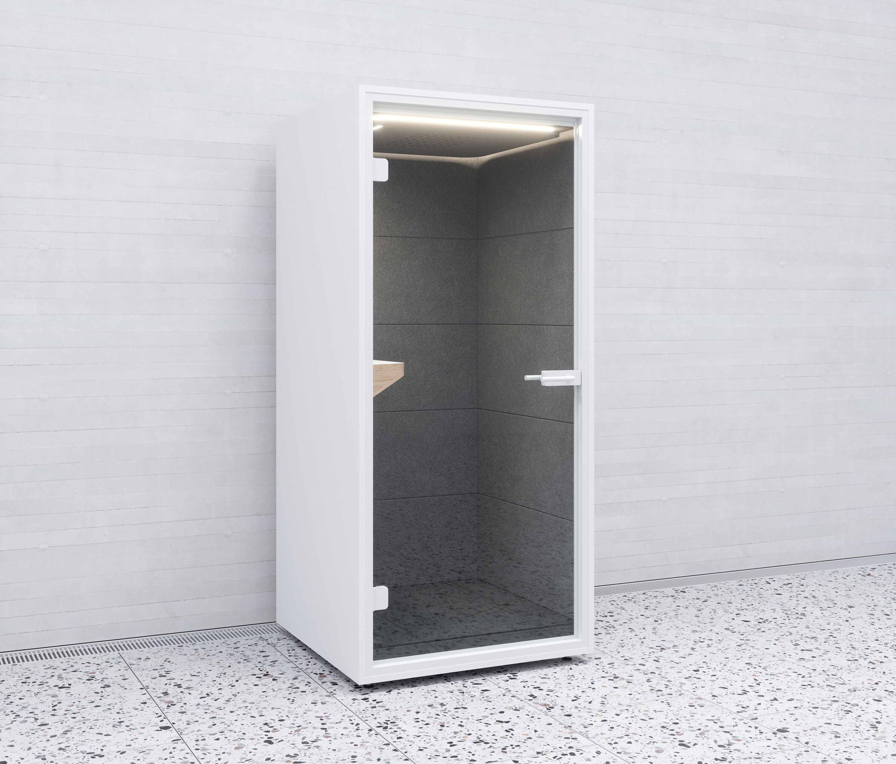 Telefooncel Single Antraciet Wit Koffie Standaard