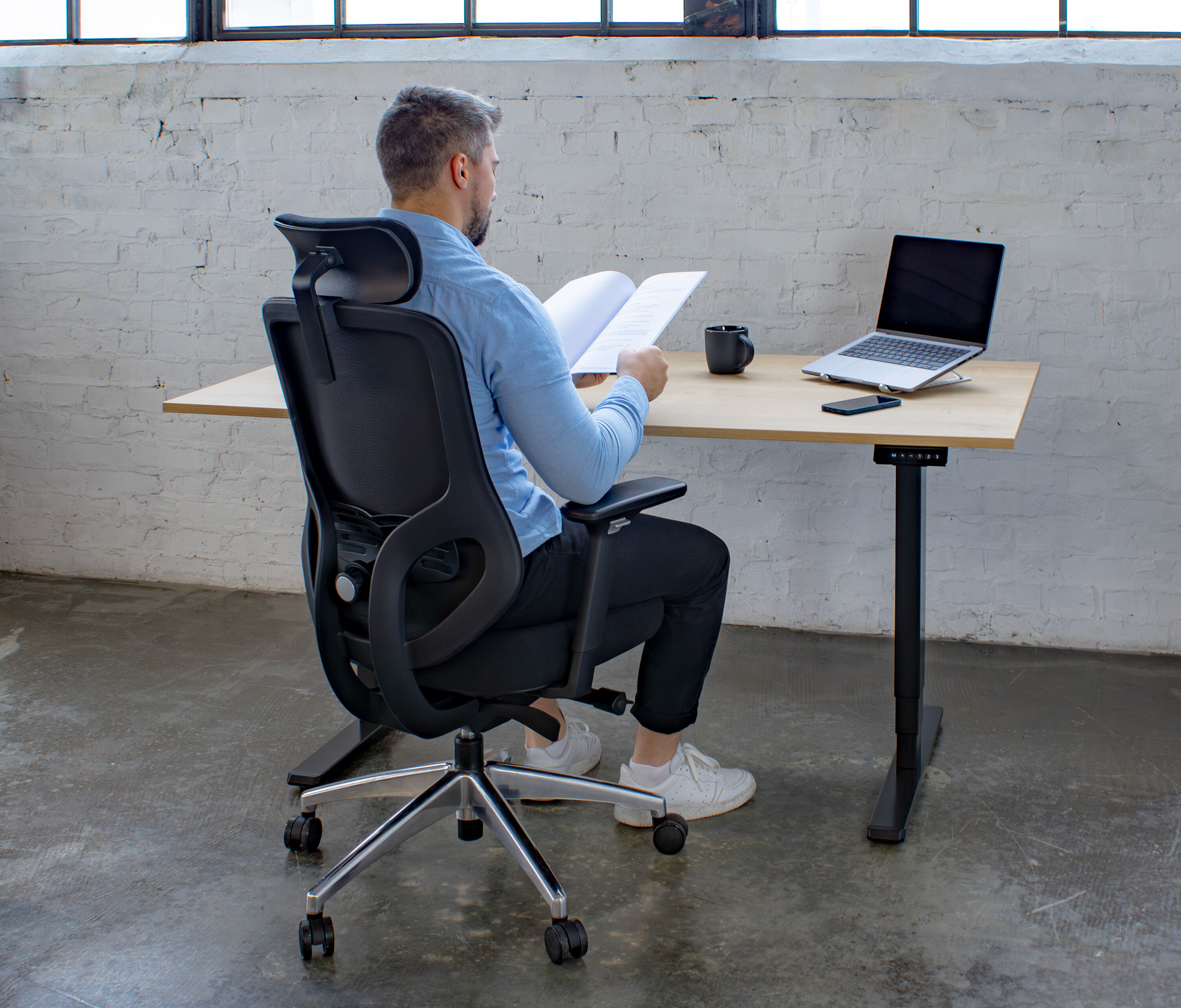 Bürodrehstuhl SENTA Schwarz Hoch