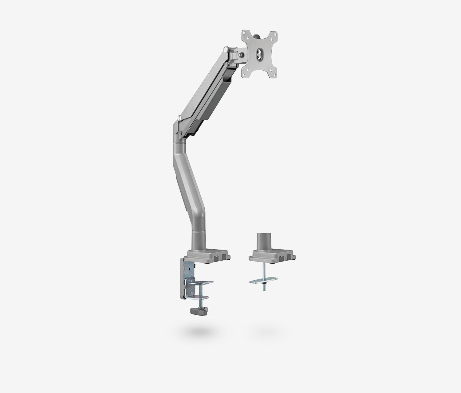 Single Gasdruck Monitorarm - silber