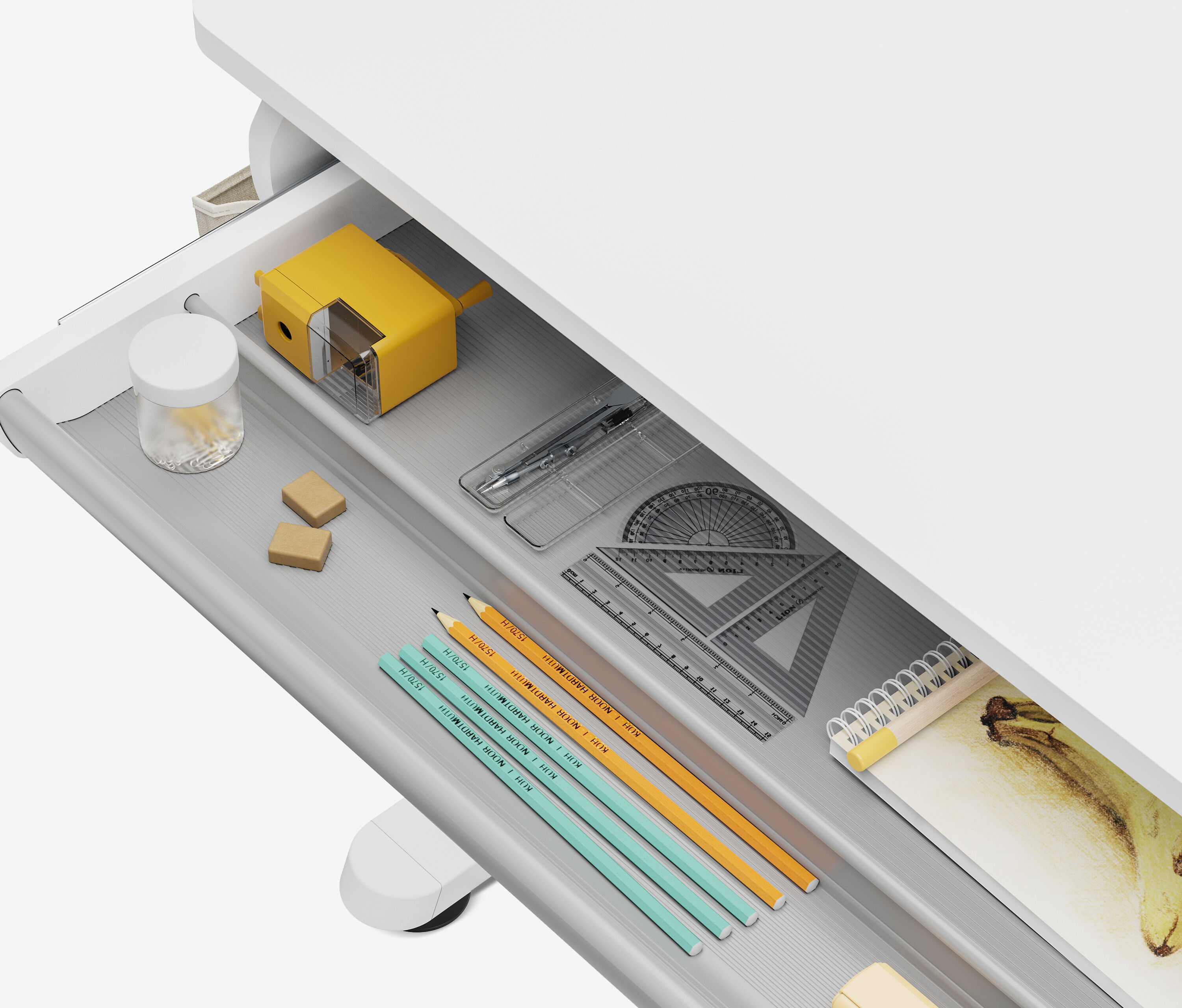 Kinderschreibtisch manuell höhenverstellbar Pink