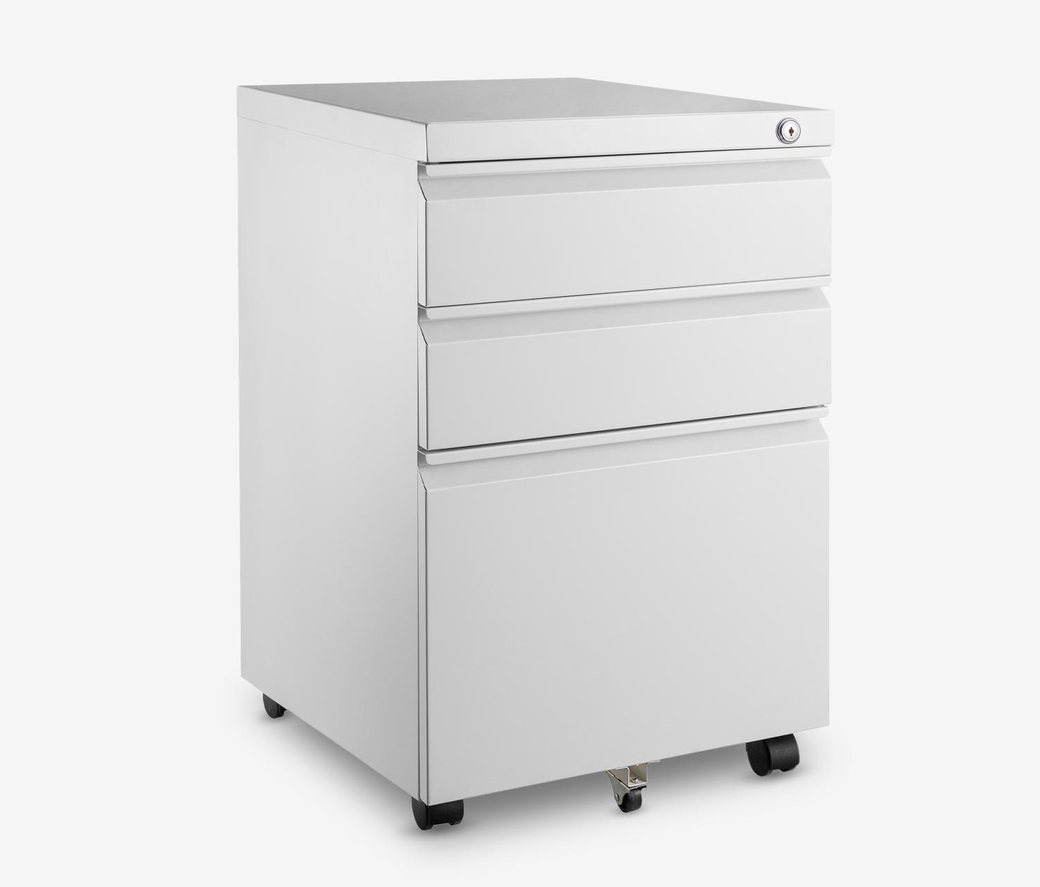 Metall Rollcontainer Weiß - ohne Blende