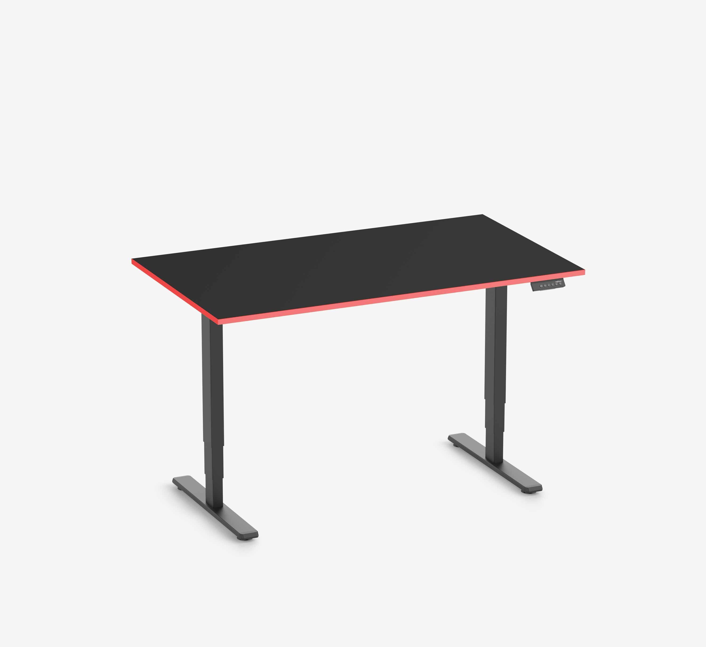 FOKUS Gamingschreibtisch Schwarz 140x80 Rechteck Fire Red