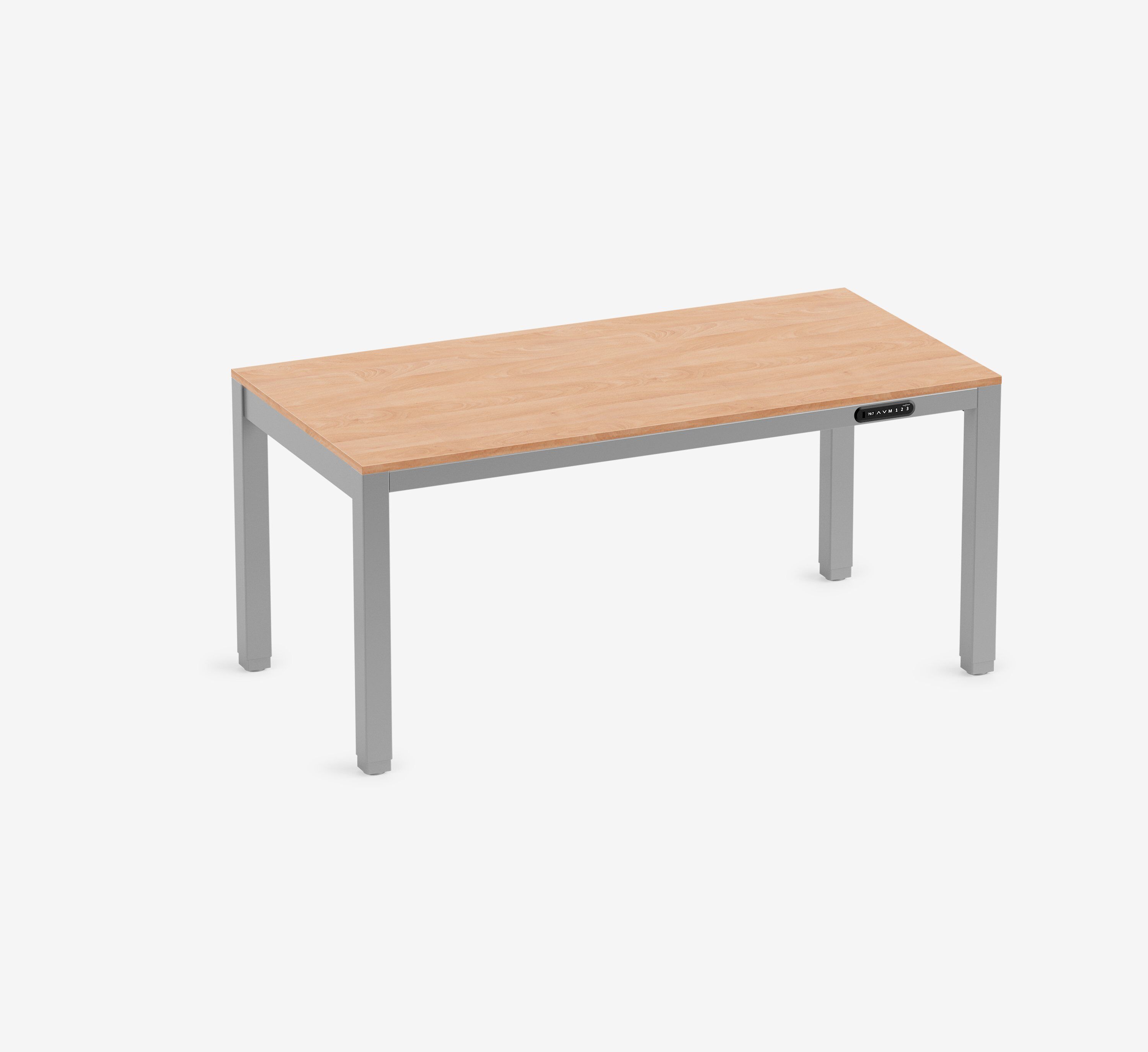PRIMUS 4-Bein Schreibtisch Grau Buche 1600 x 800 x 25 mm