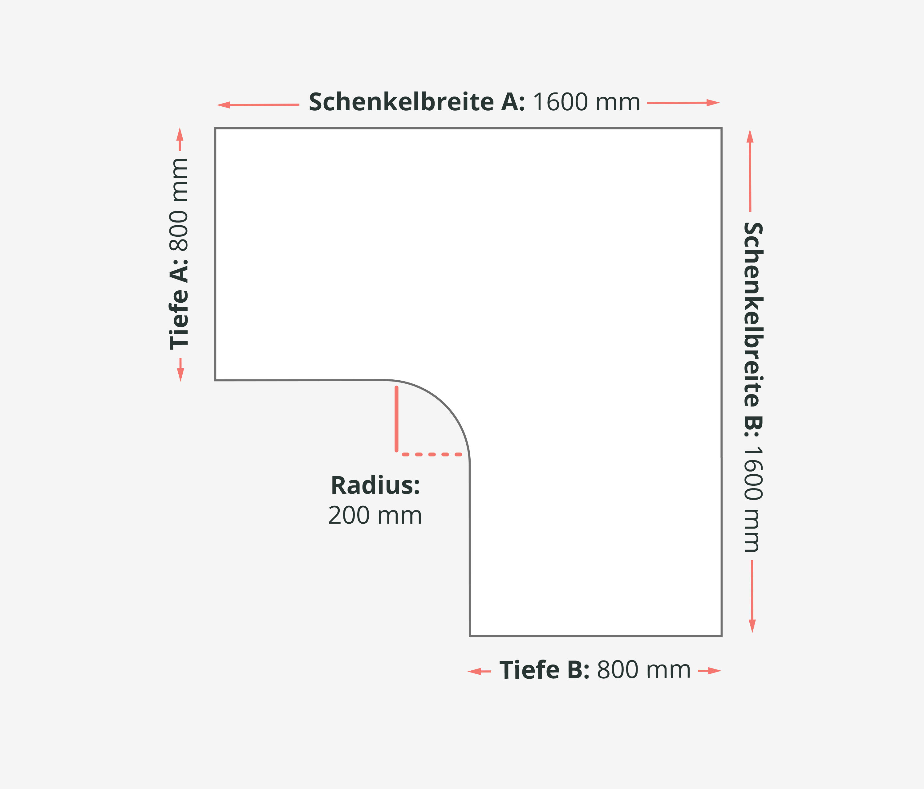 PRIMUS Eckschreibtisch, Gestell Grau, Tischplatte 1600/800 x 1600/800 x 25 mm Birke