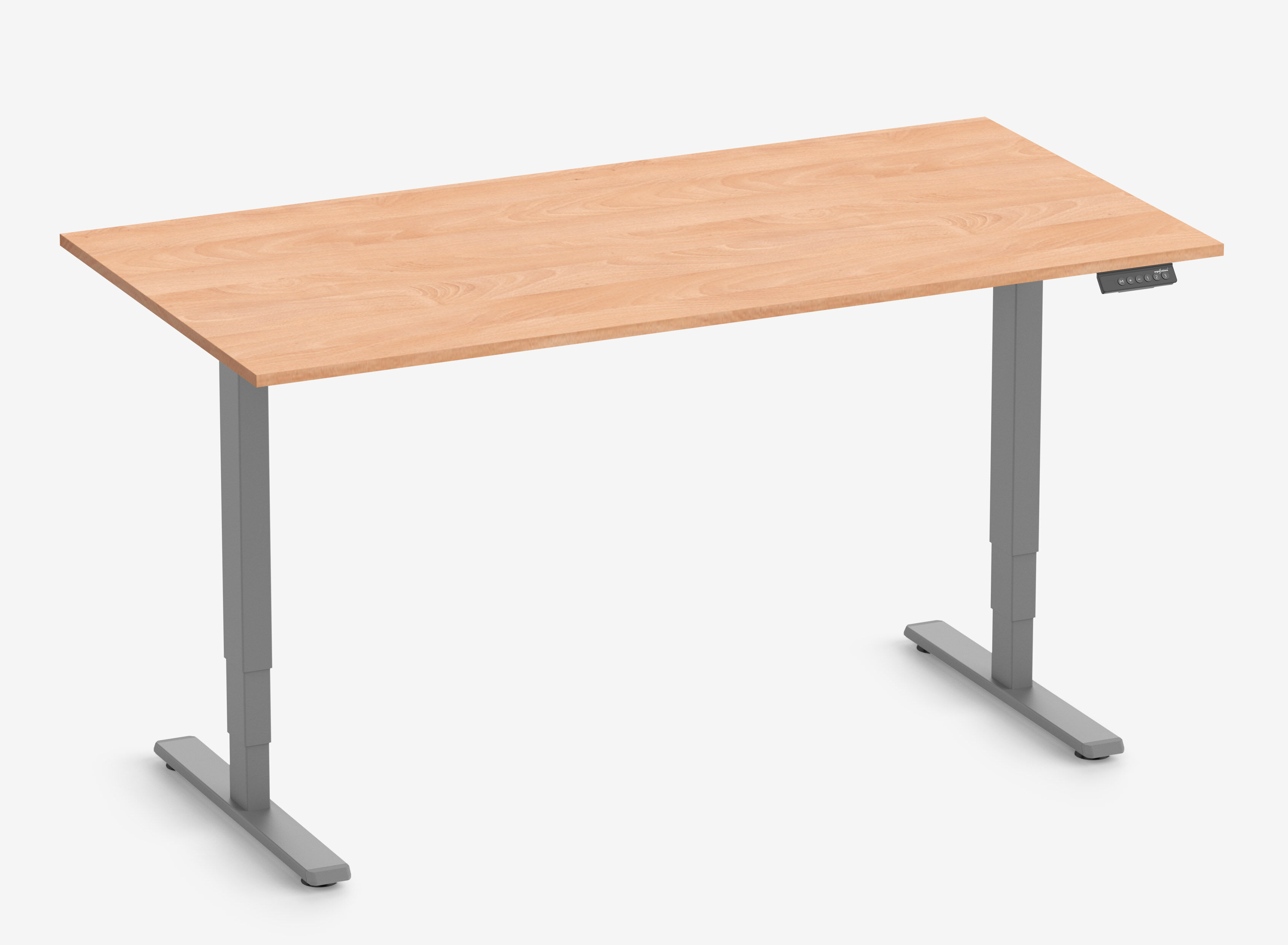 FOKUS Gestell Grau, Tischplatte 1600 x 800 x 19 mm Buche