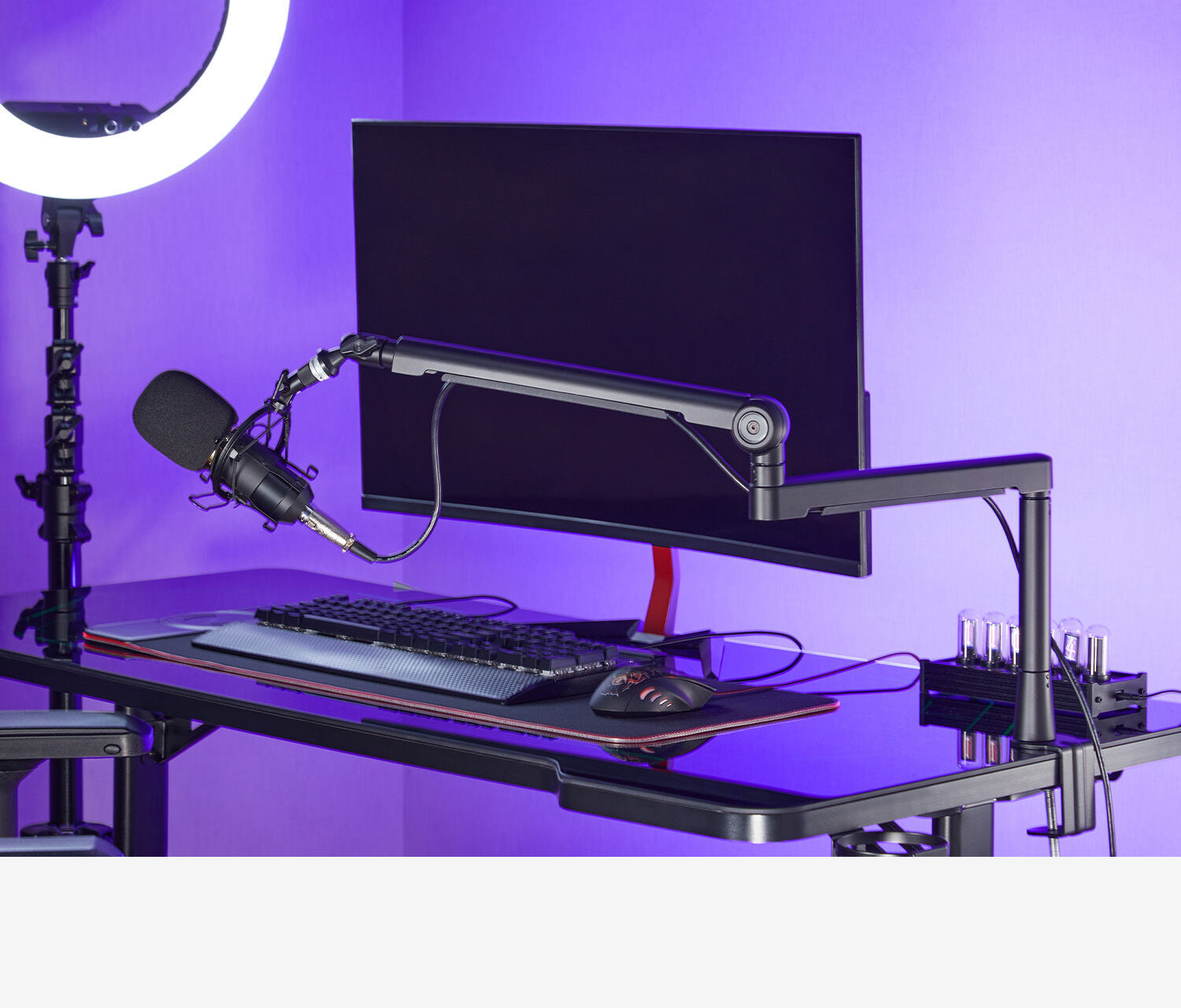 Mikrofon-/ Webcamarm mit 3 Gelenken