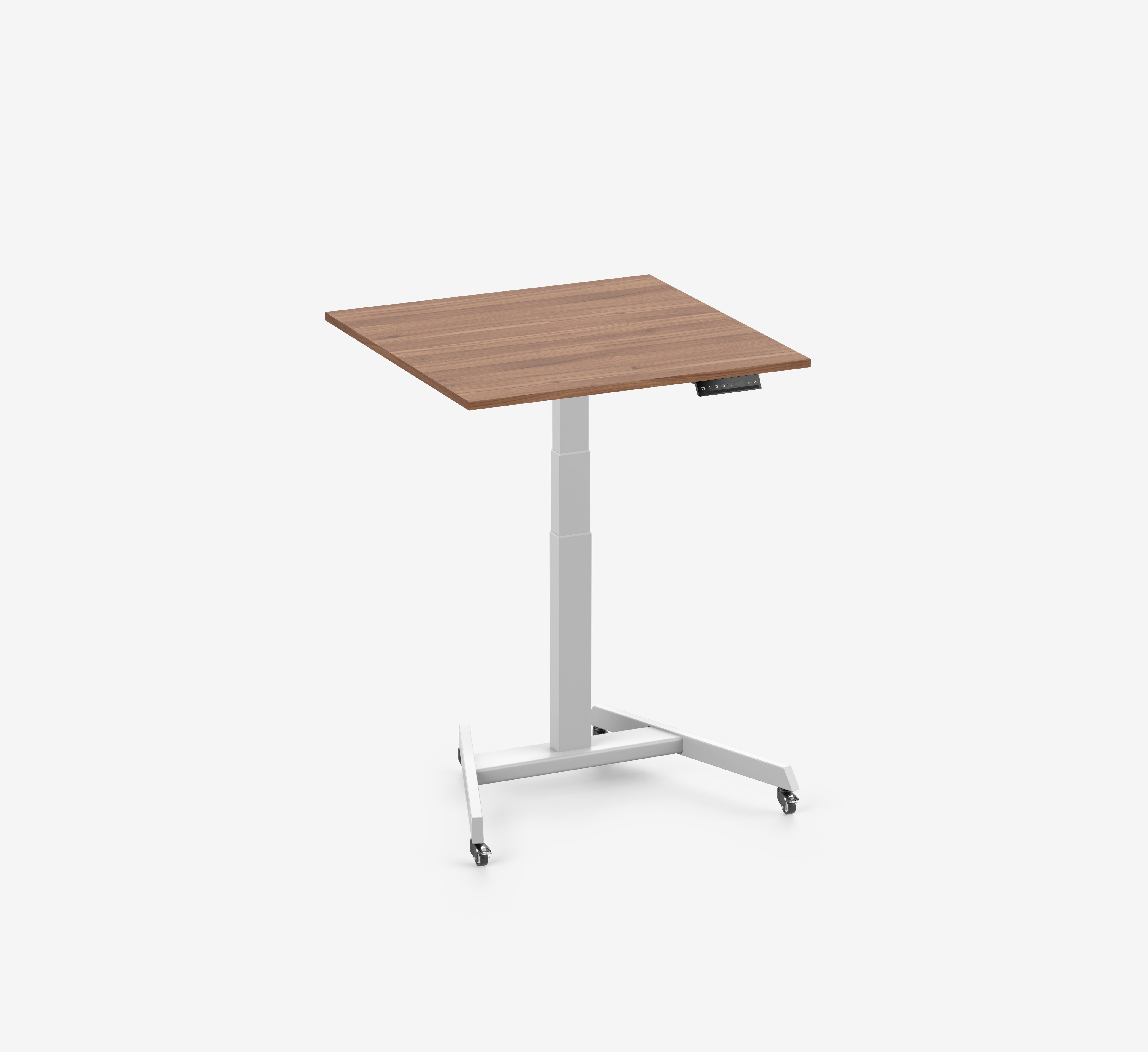 FOKUS Single Schreibtisch Weiß Nussbaum 80x80