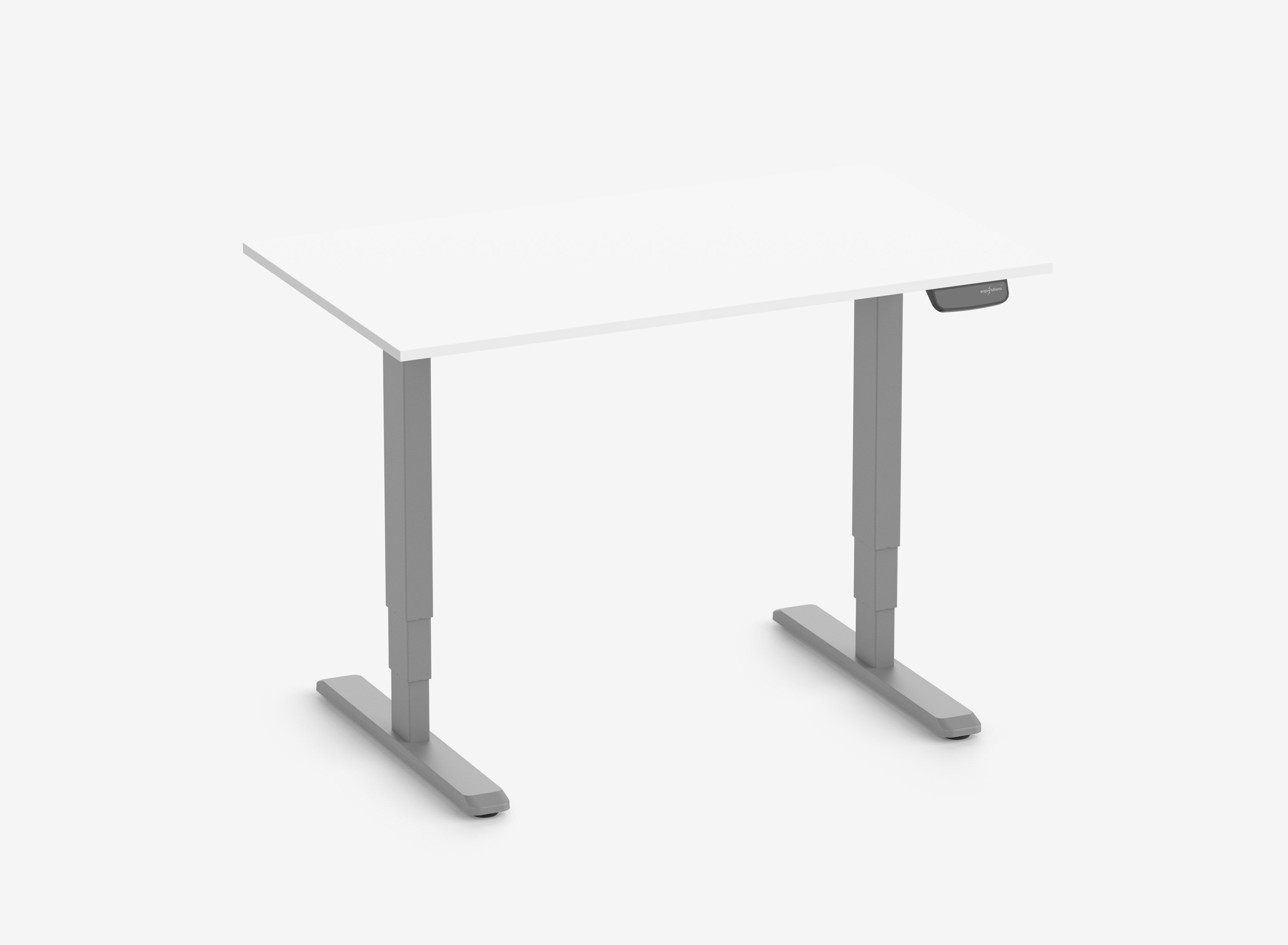 PRIMUS Rechteckschreibtisch, Gestell Grau, Tischplatte 1200 x 700 x 19 mm Topweiß