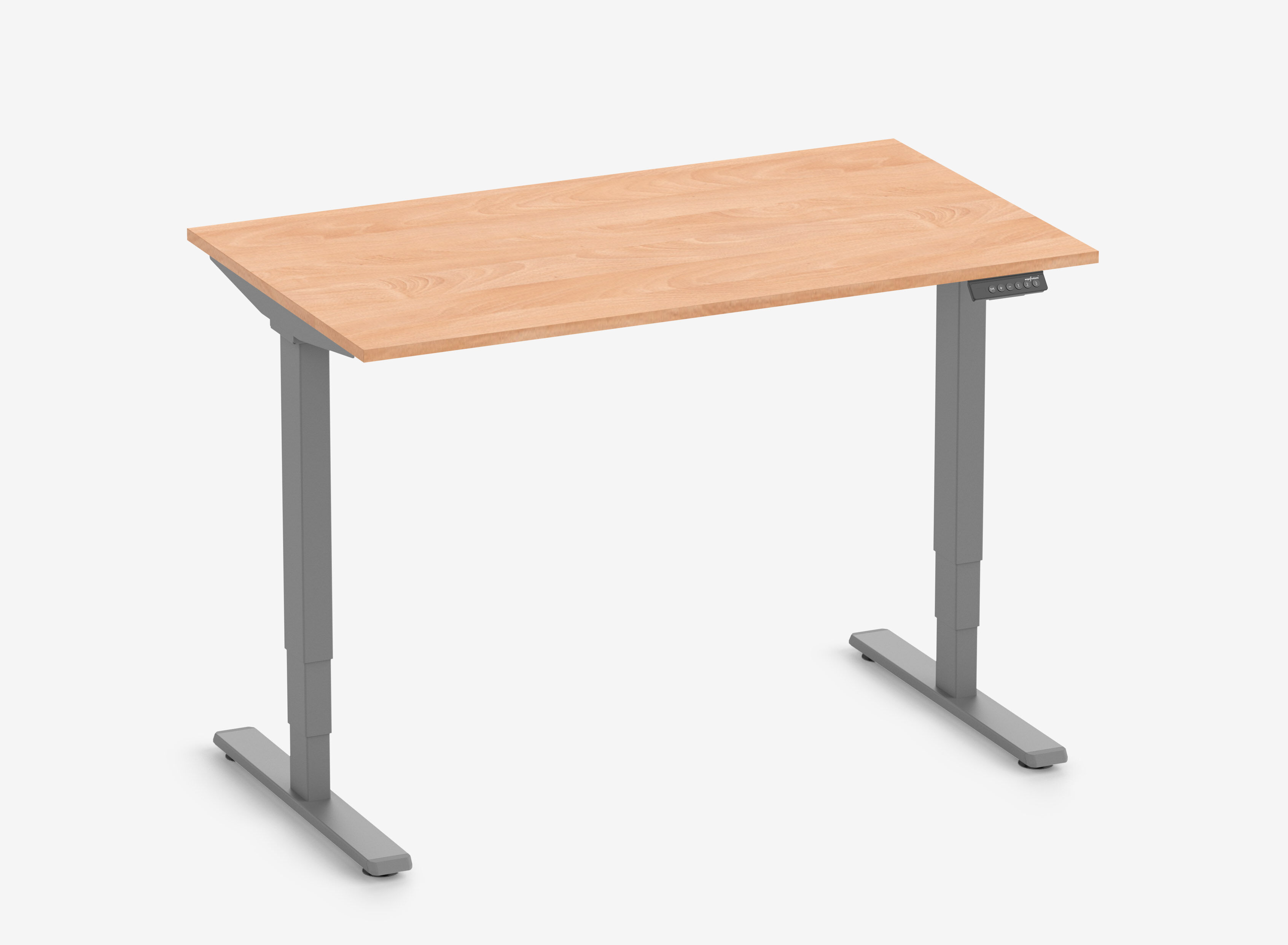 FOKUS Gestell Grau, Tischplatte 1200 x 700 x 19 mm Buche