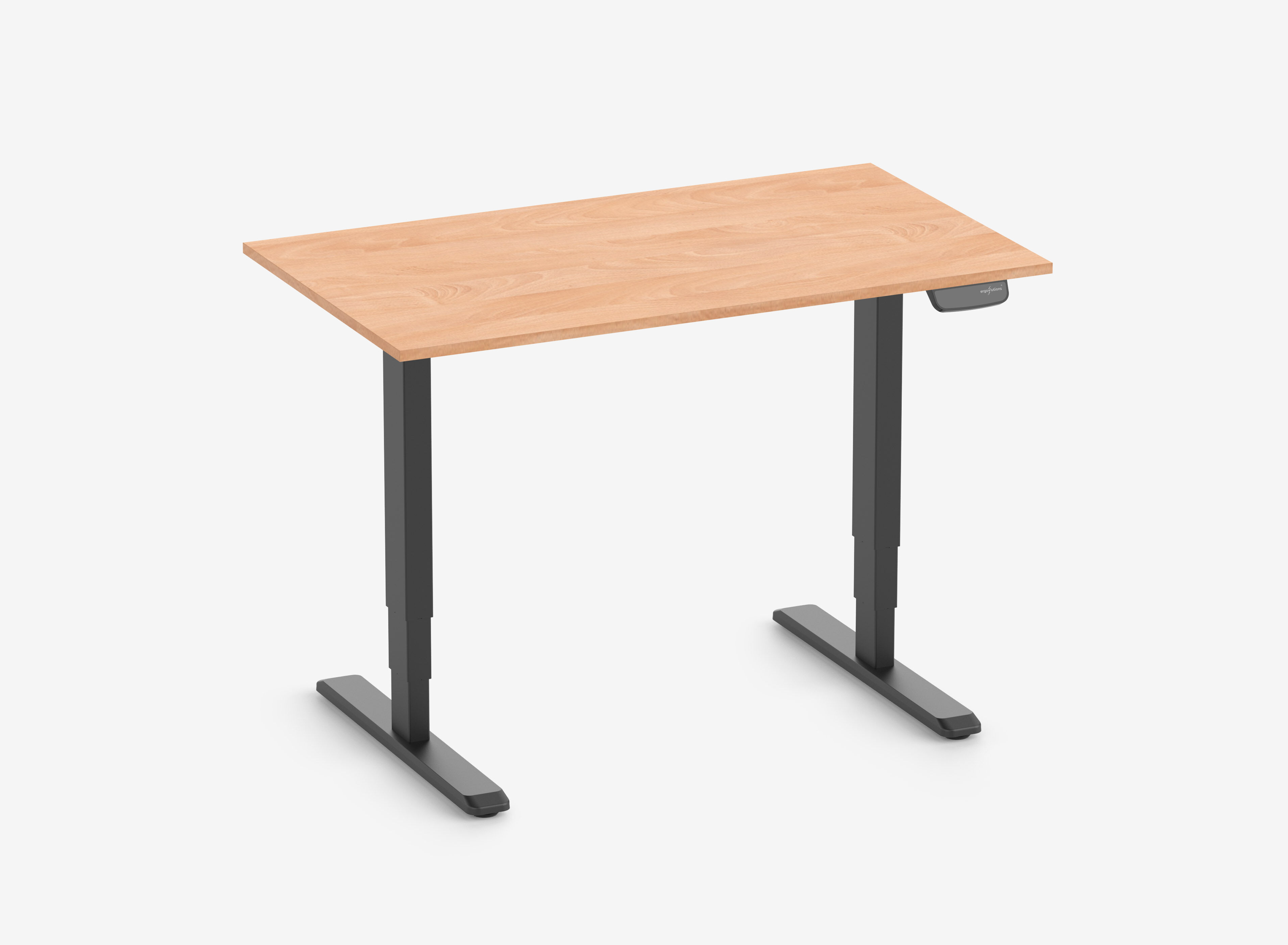 PRIMUS Rechteckschreibtisch, Gestell Schwarz, Tischplatte 1200 x 700 x 19 mm Buche