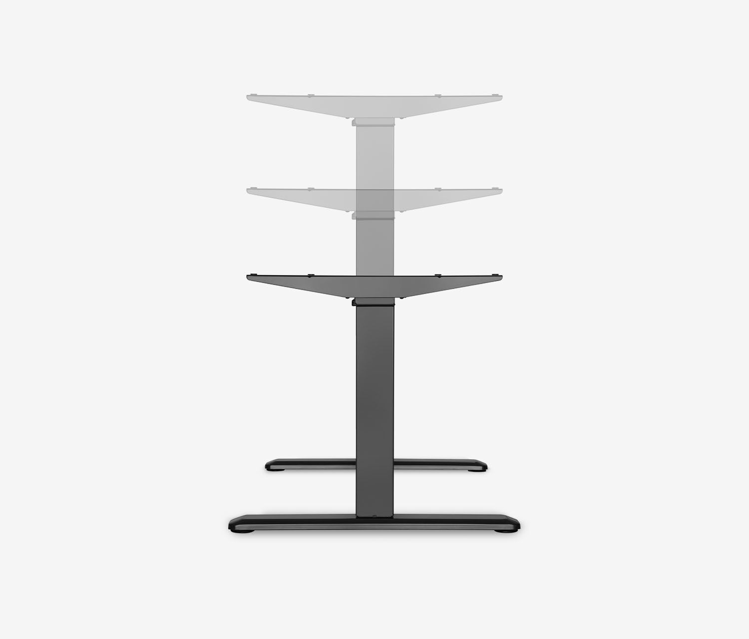 PRIMUS Freiformschreibtisch, Gestell Schwarz, Tischplatte 1600 x 800/1000 x 25 mm Lichtgrau, Ausführung Rechts