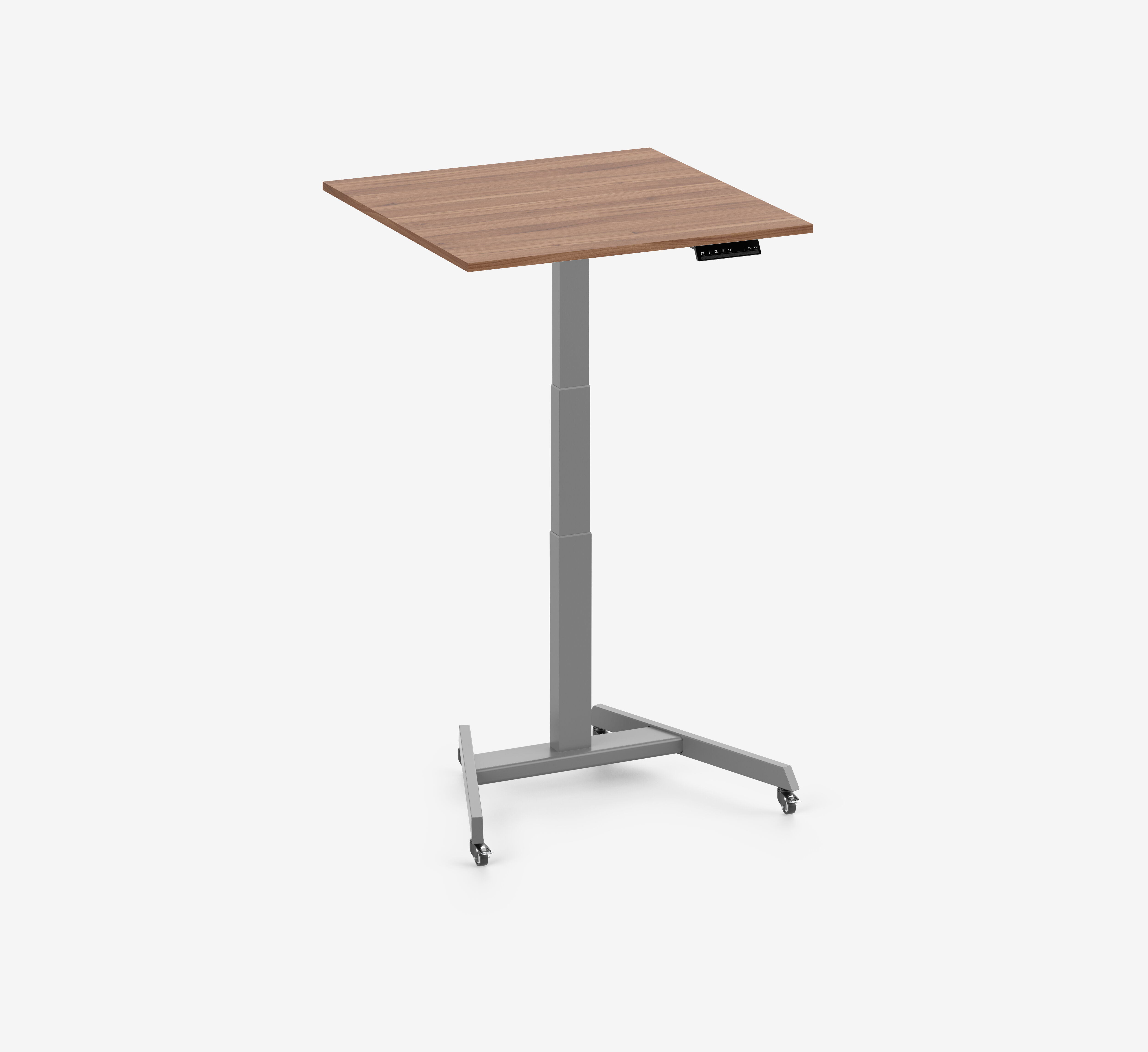 FOKUS Single Schreibtisch Grau Nussbaum 80x80