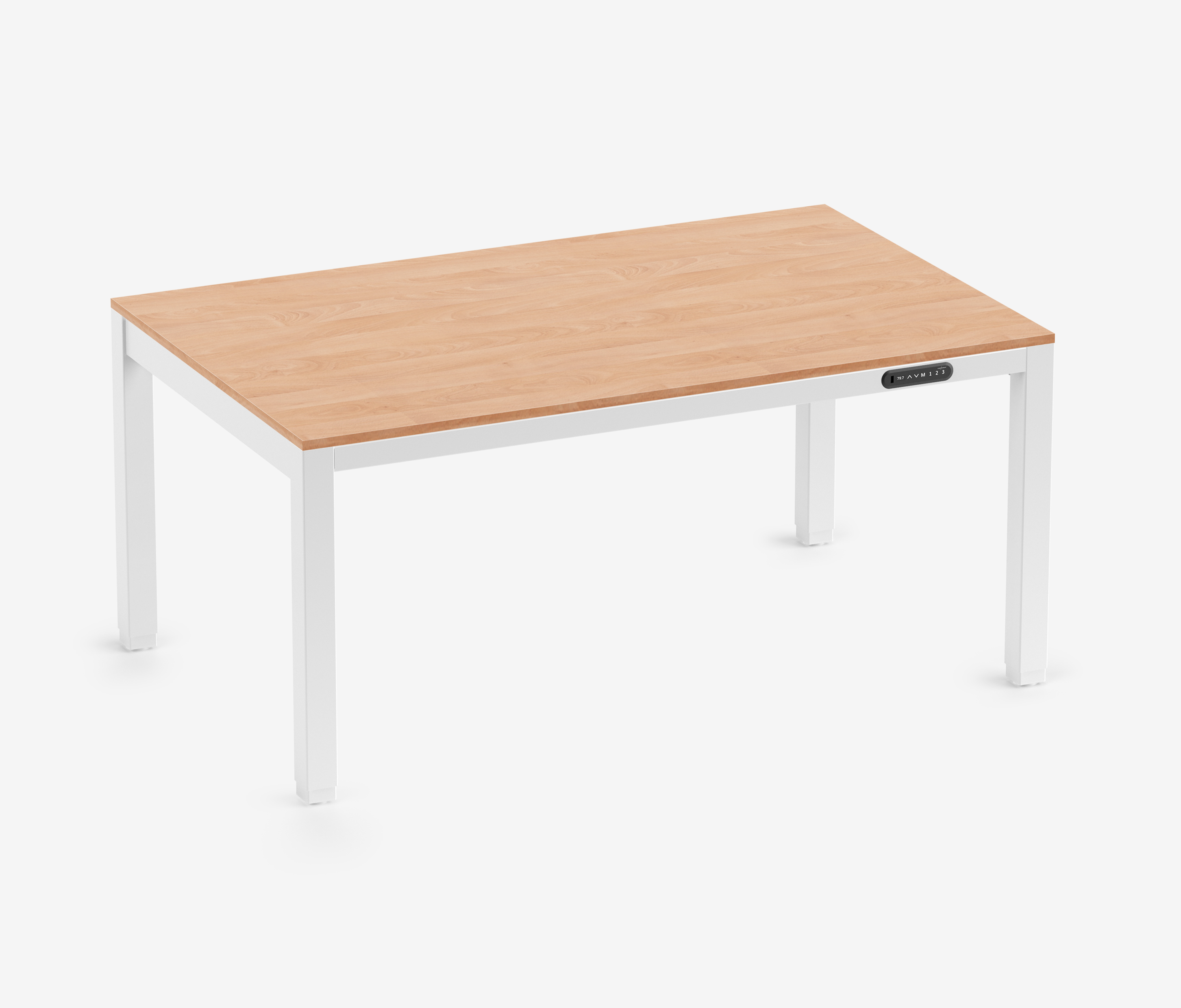 PRIMUS 4-Bein Schreibtisch Weiß Buche 1600 x 1000 x 25 mm