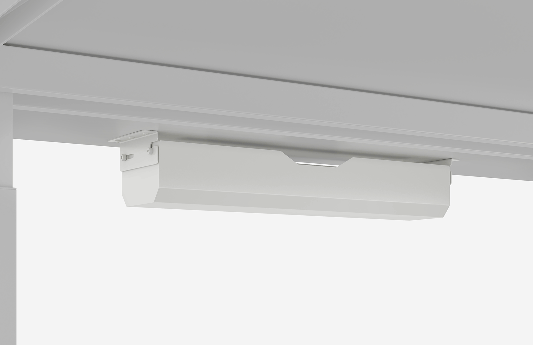 Kabelwanne Weiß mit integrierter Steckdose