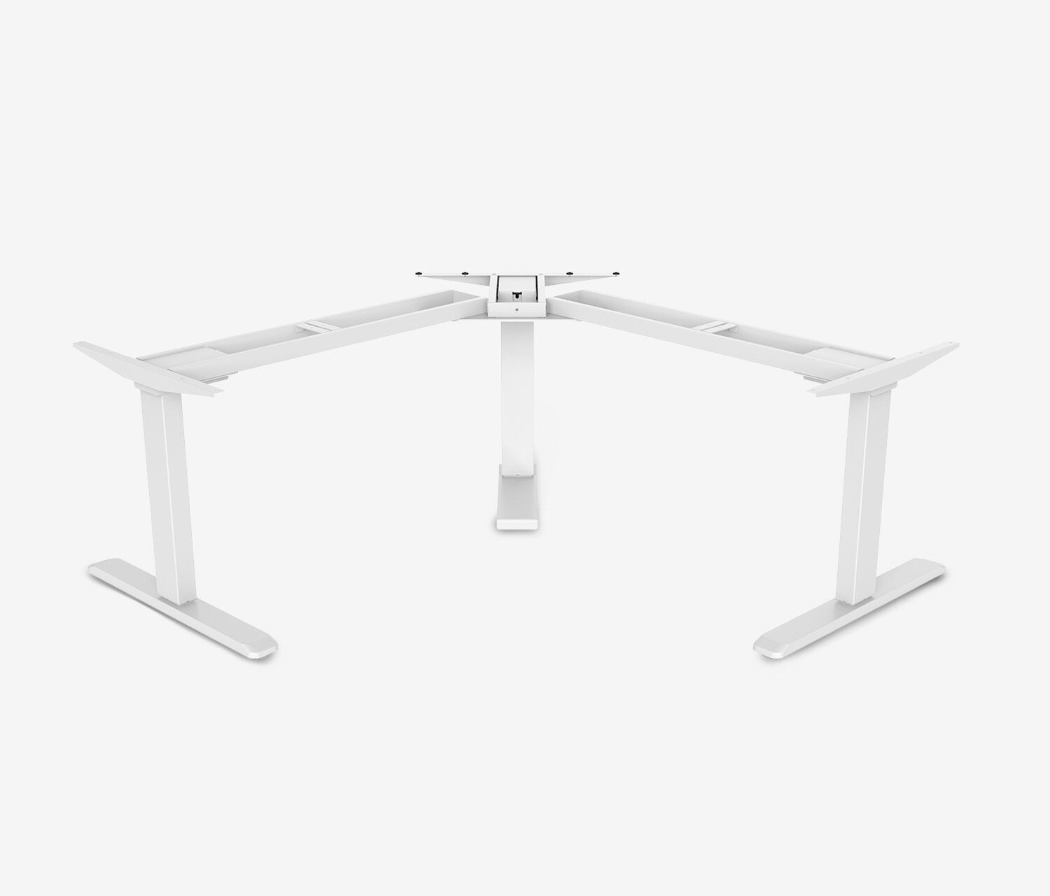 PRIMUS Hoekbureau, frame wit, tafelblad 1600/800 x 1600/800 x 25 mm berkenhout
