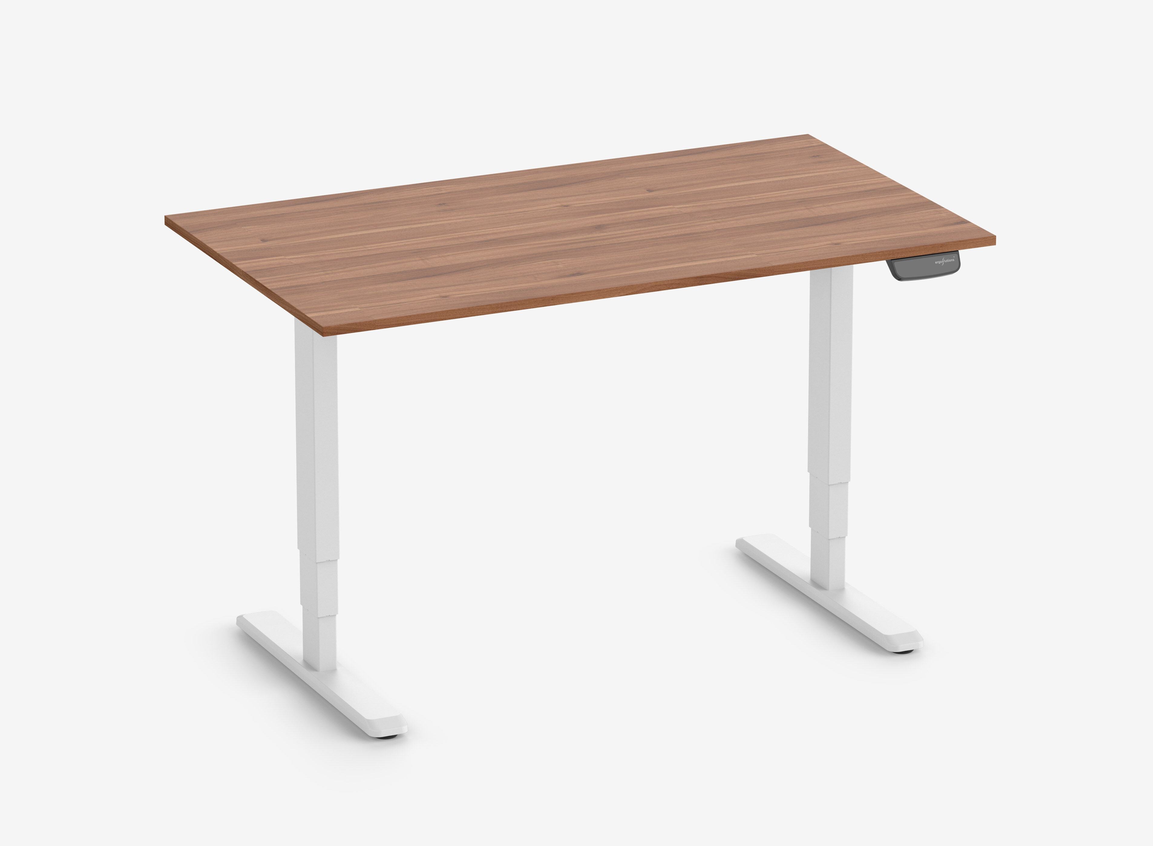 PRIMUS Rechteckschreibtisch, Gestell Weiß, Tischplatte 1400 x 800 x 19 mm Nussbaum