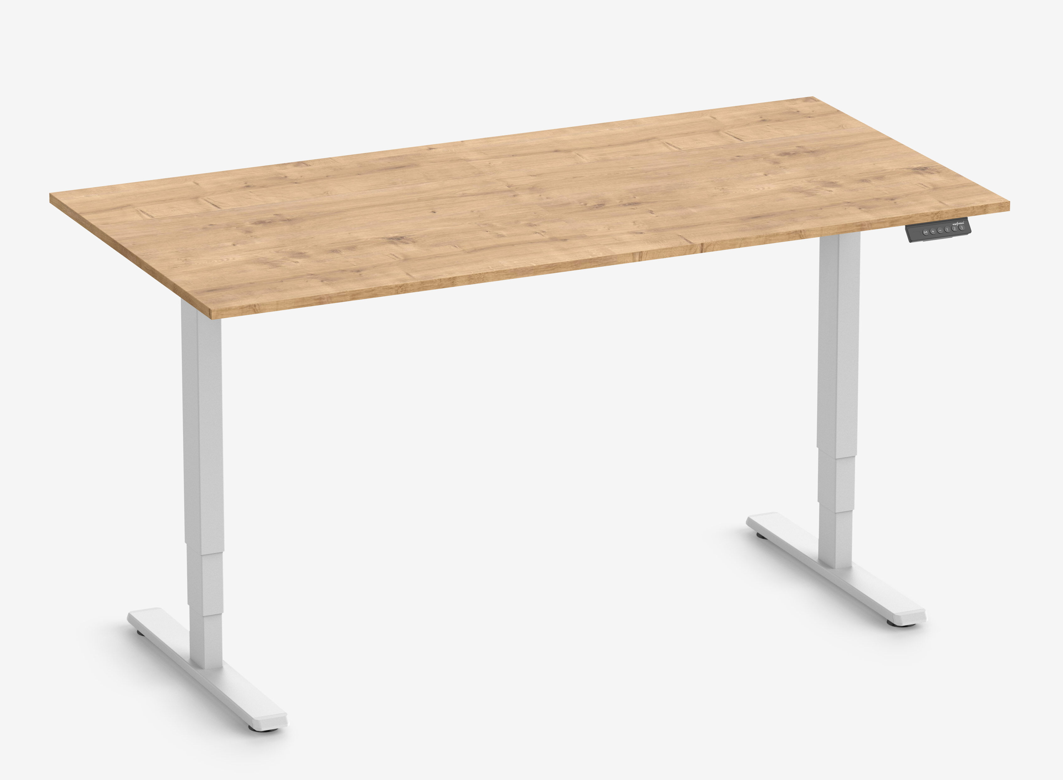 FOKUS Gestell Weiß, Tischplatte 1600 x 800 x 19 mm Eiche