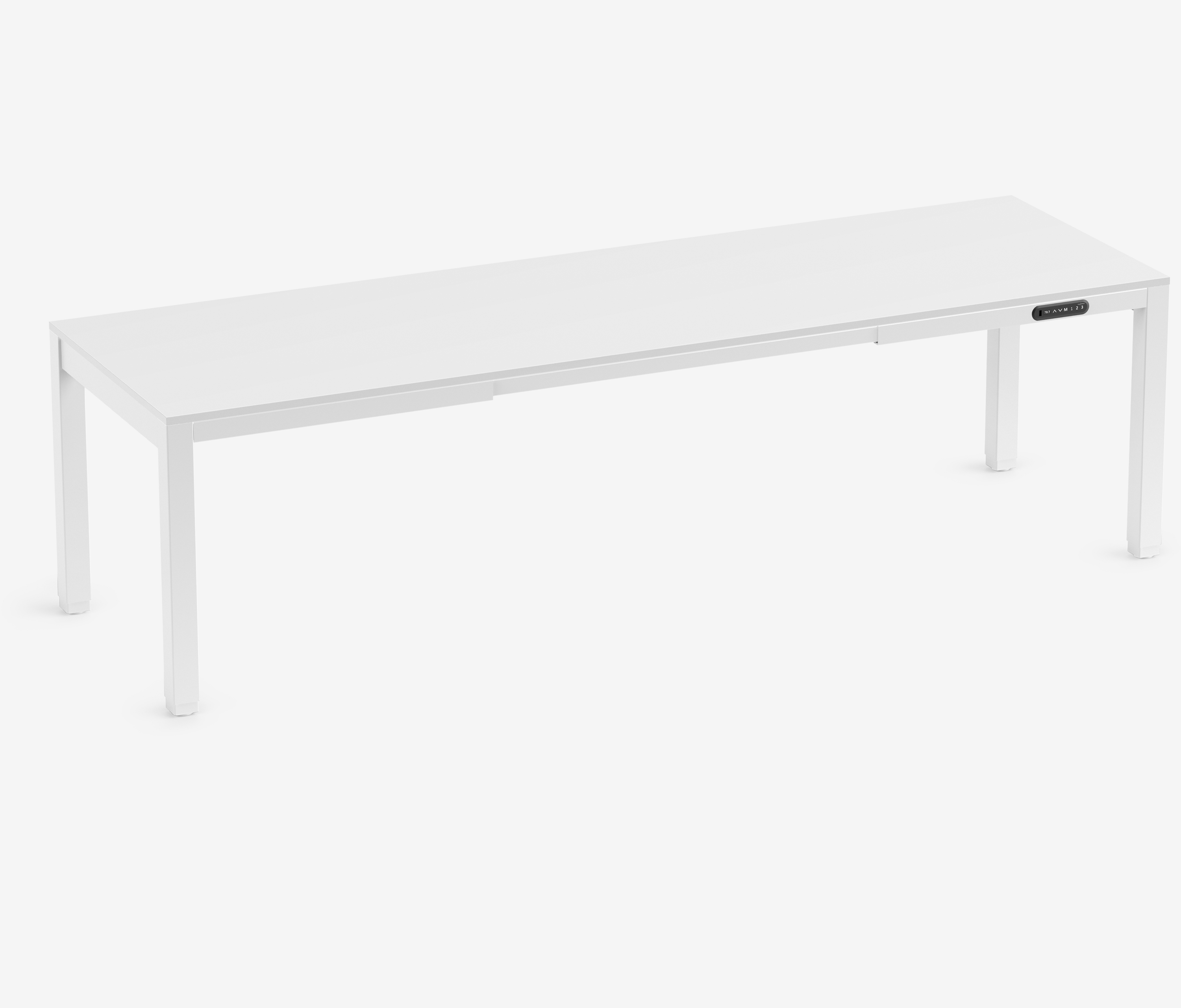 PRIMUS 4-Bein Schreibtisch Weiß Topweiß 2600 x 800 x 25 mm