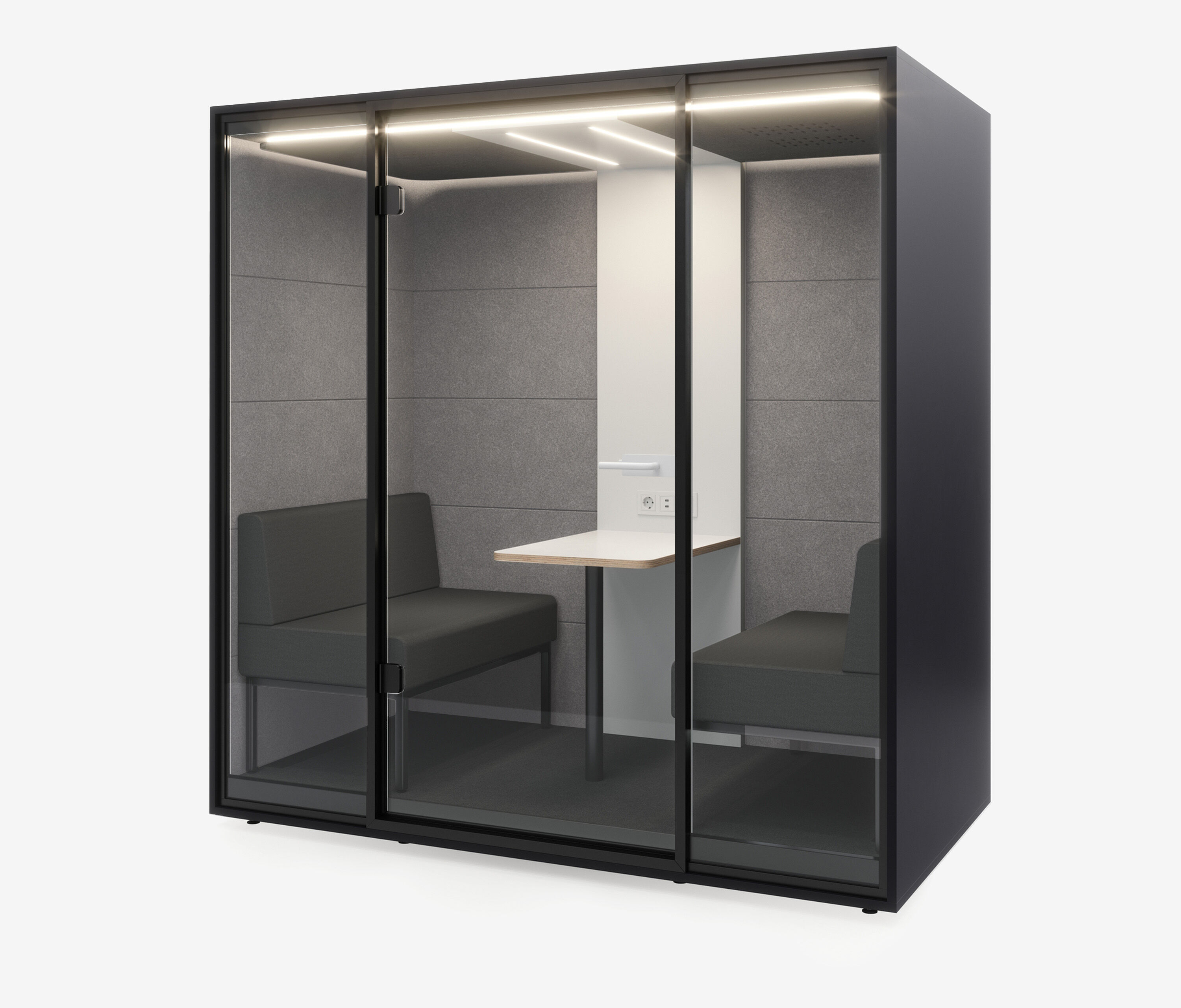 Meetingbox Quattro Anthrazit Weiß Hellgrau Grau Standard Schwarz