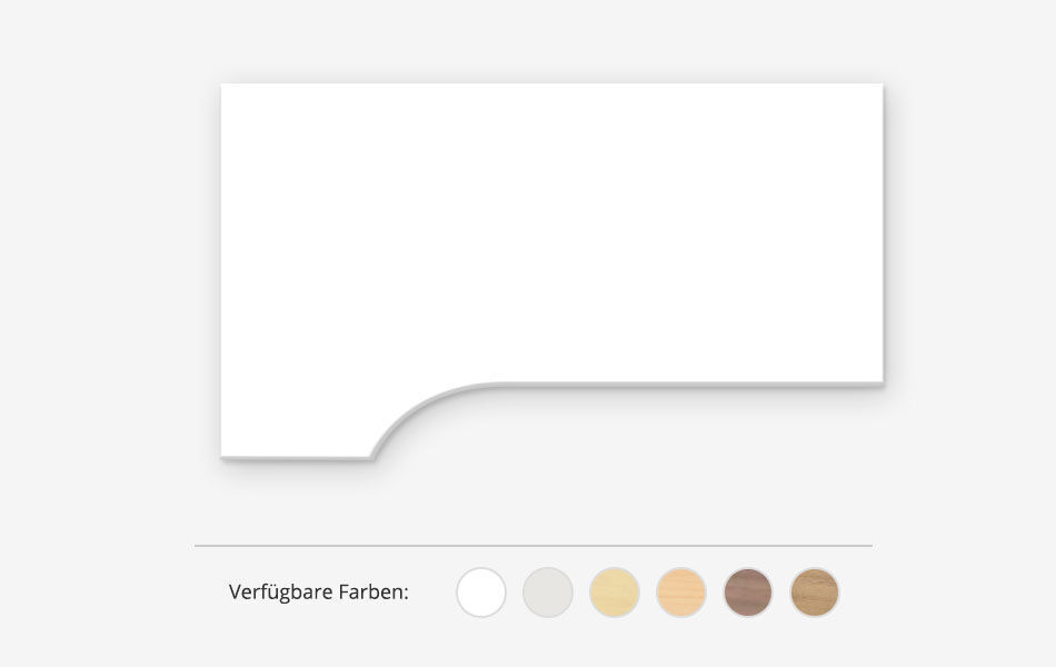 Freiform Tischplatte Melamin Dekor Nussbaum, 1600 x 800/1000 x 25 mm