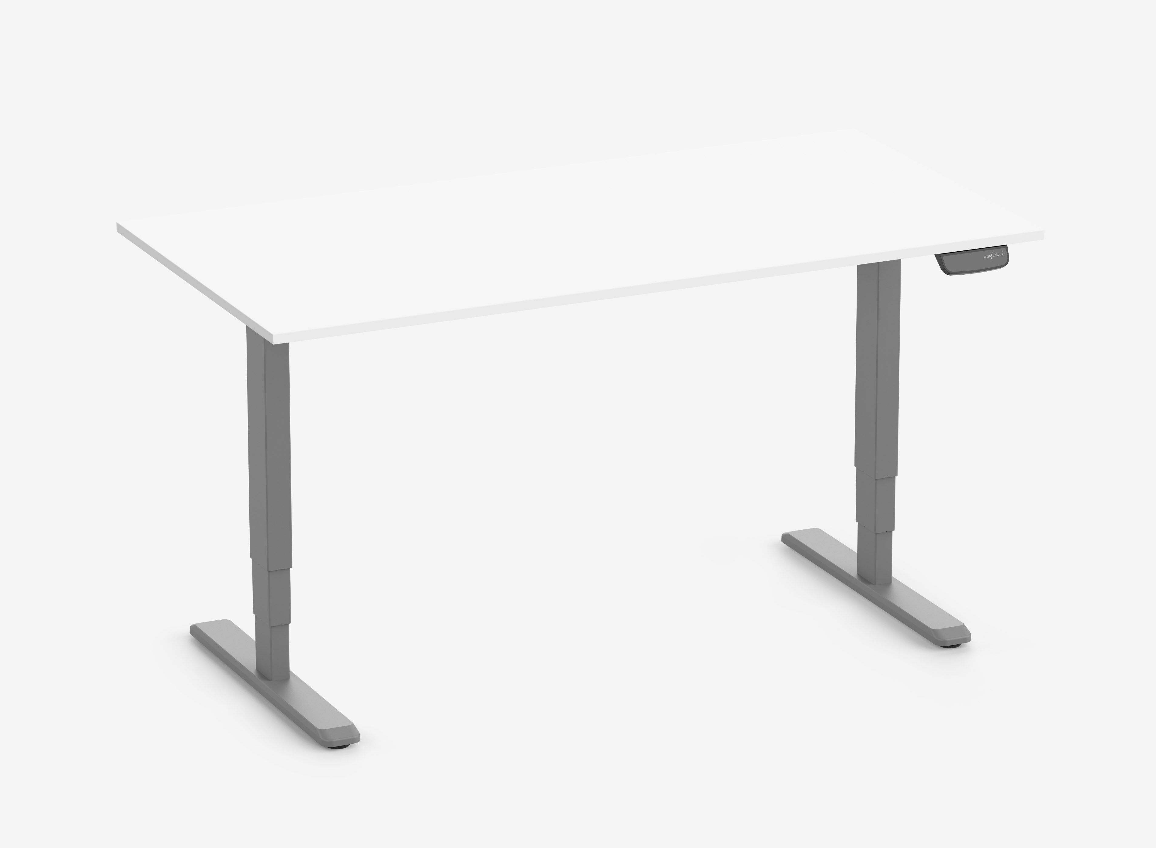 PRIMUS Rechteckschreibtisch, Gestell Grau, Tischplatte 1600 x 800 x 19 mm Topweiß