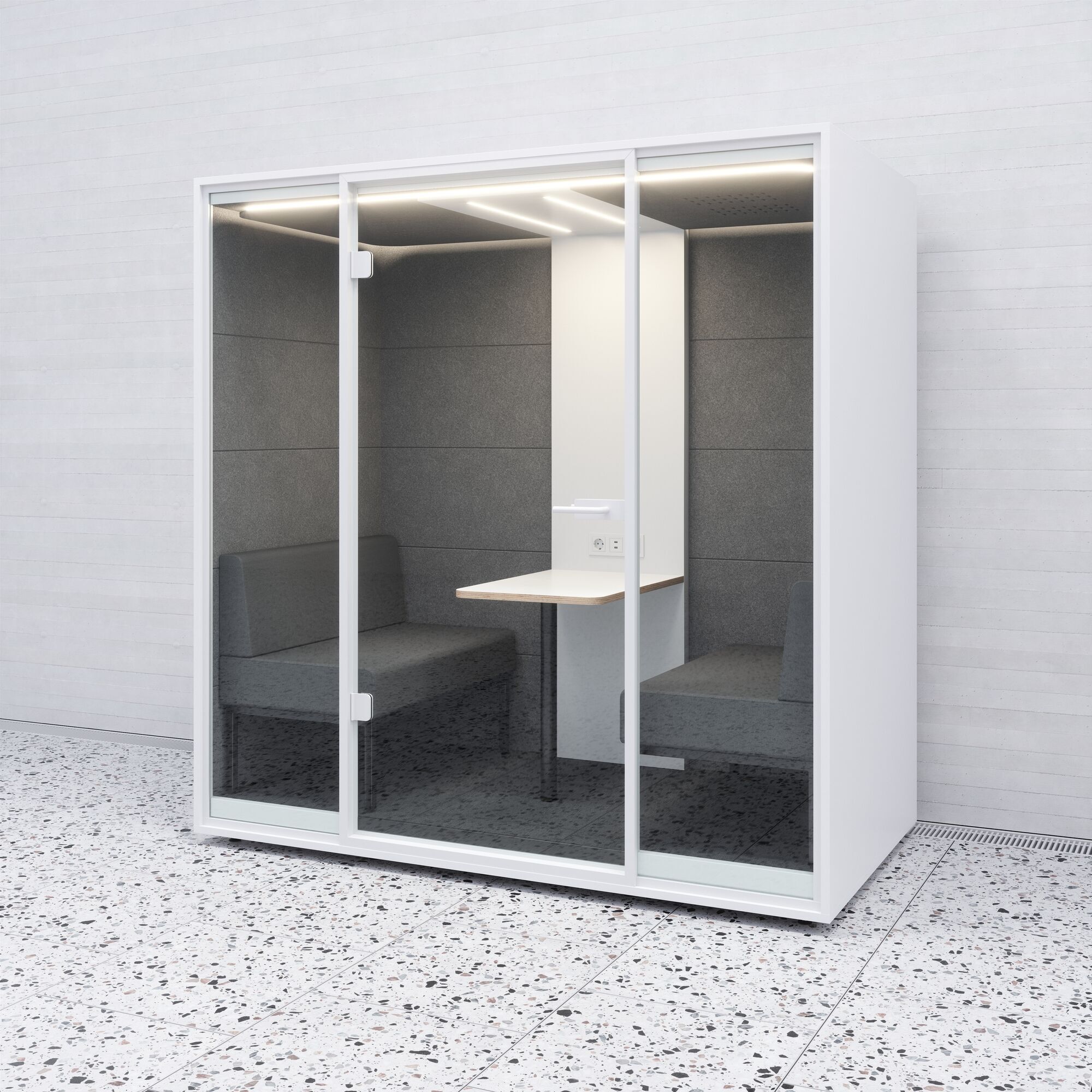 Meetingbox Quattro Wit Wit Lichtgrijs Lichtgrijs Standaard Zwart