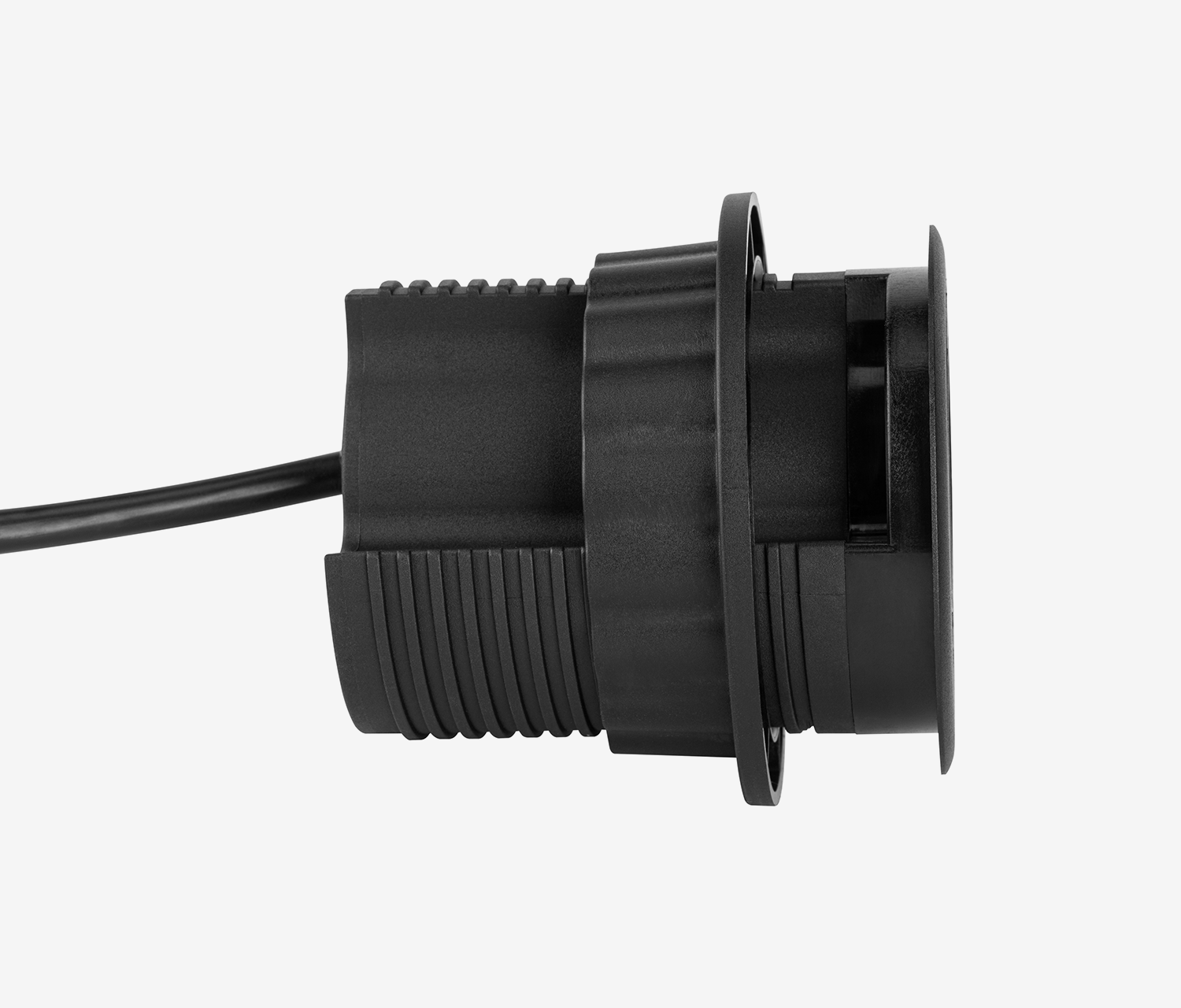 Einlass Steckdose mit 2 fach USB Lader Schwarz