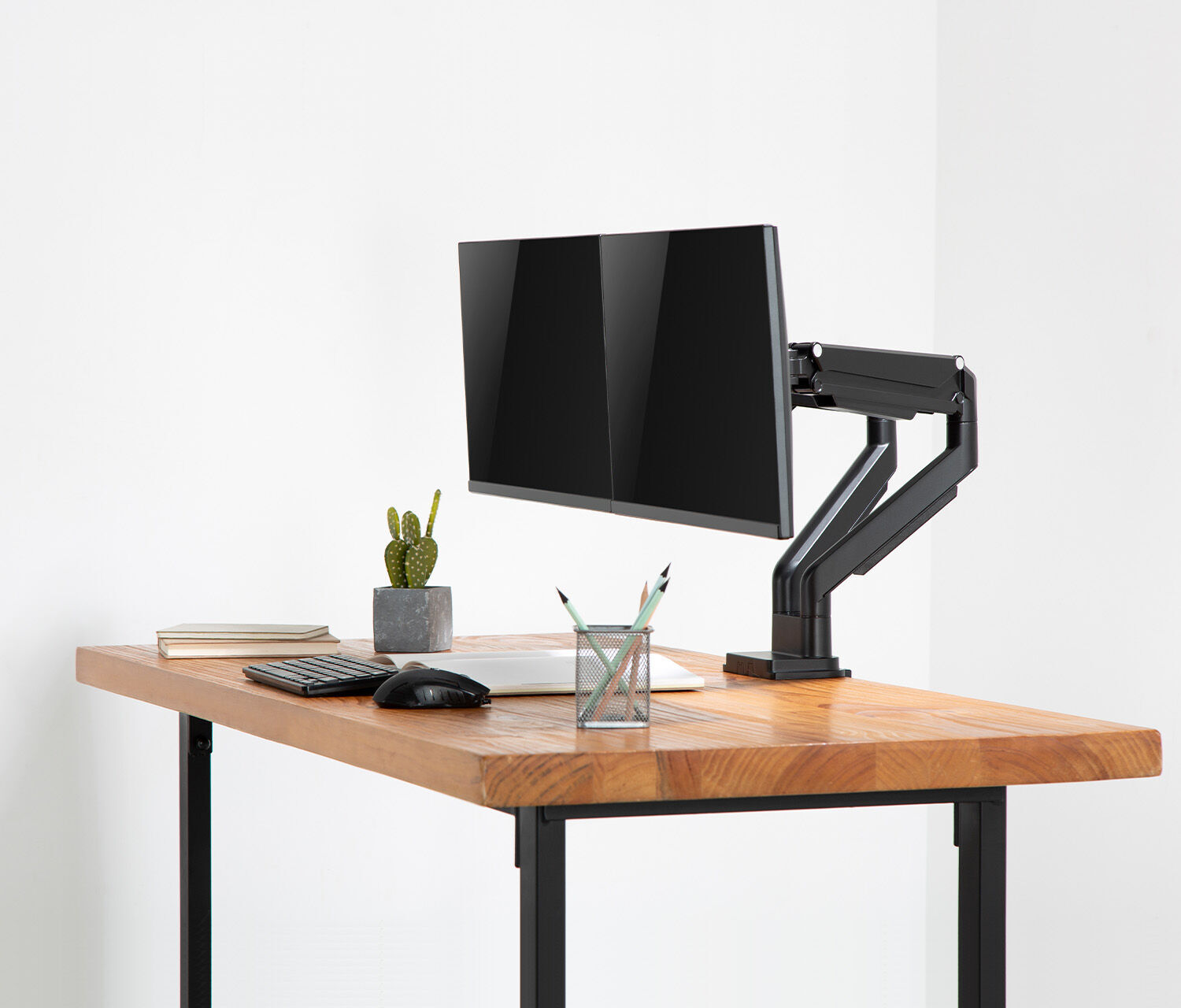 Dual Gasdruck Monitorarm - schwarz