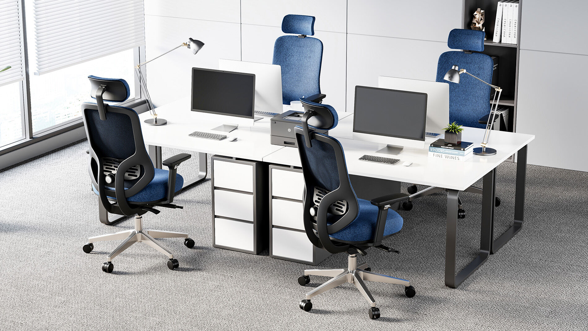 Bureaustoel SENTA Blauw Hoog