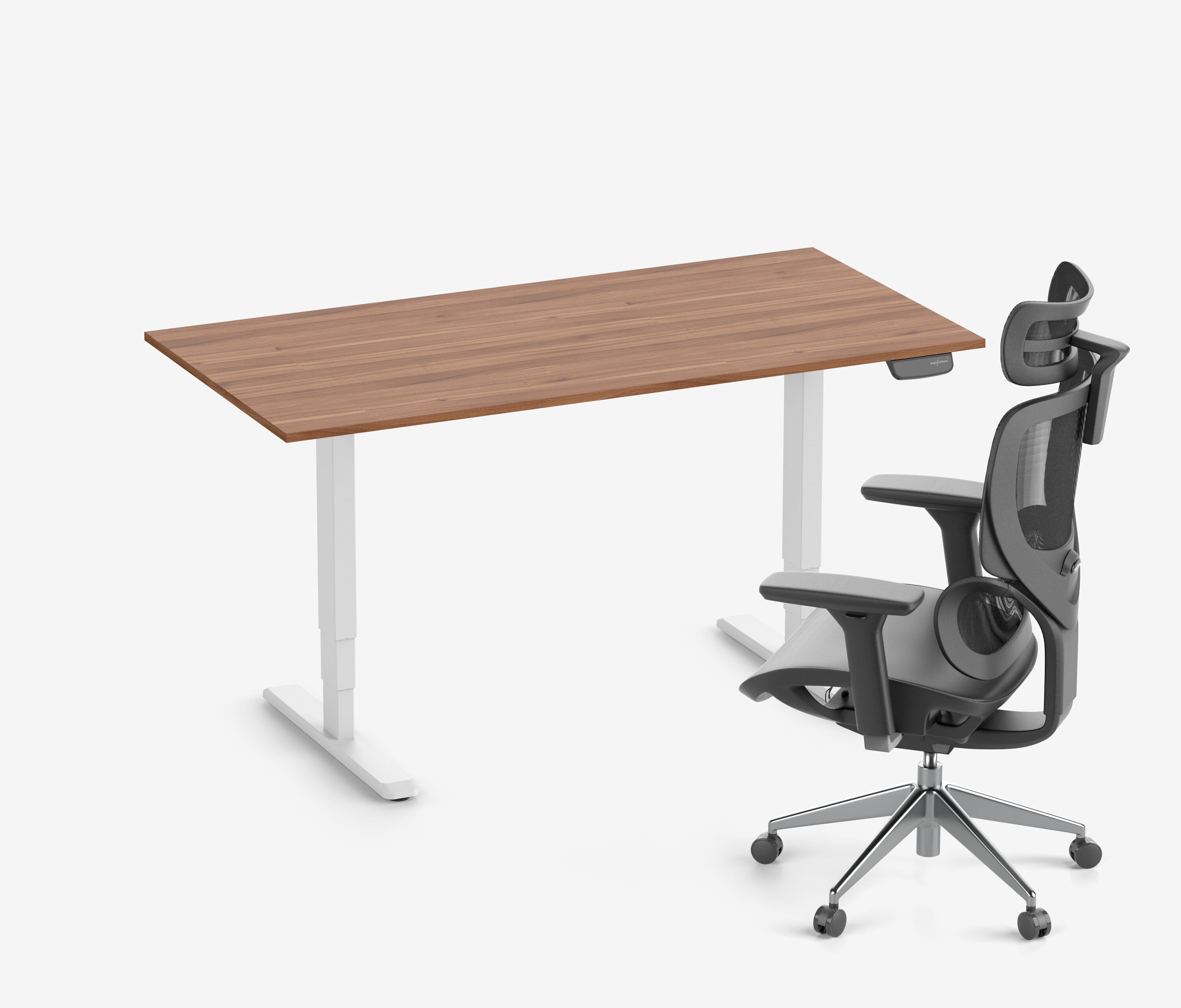 PRIMUS + Stoel Wit 140x80 Notenhout