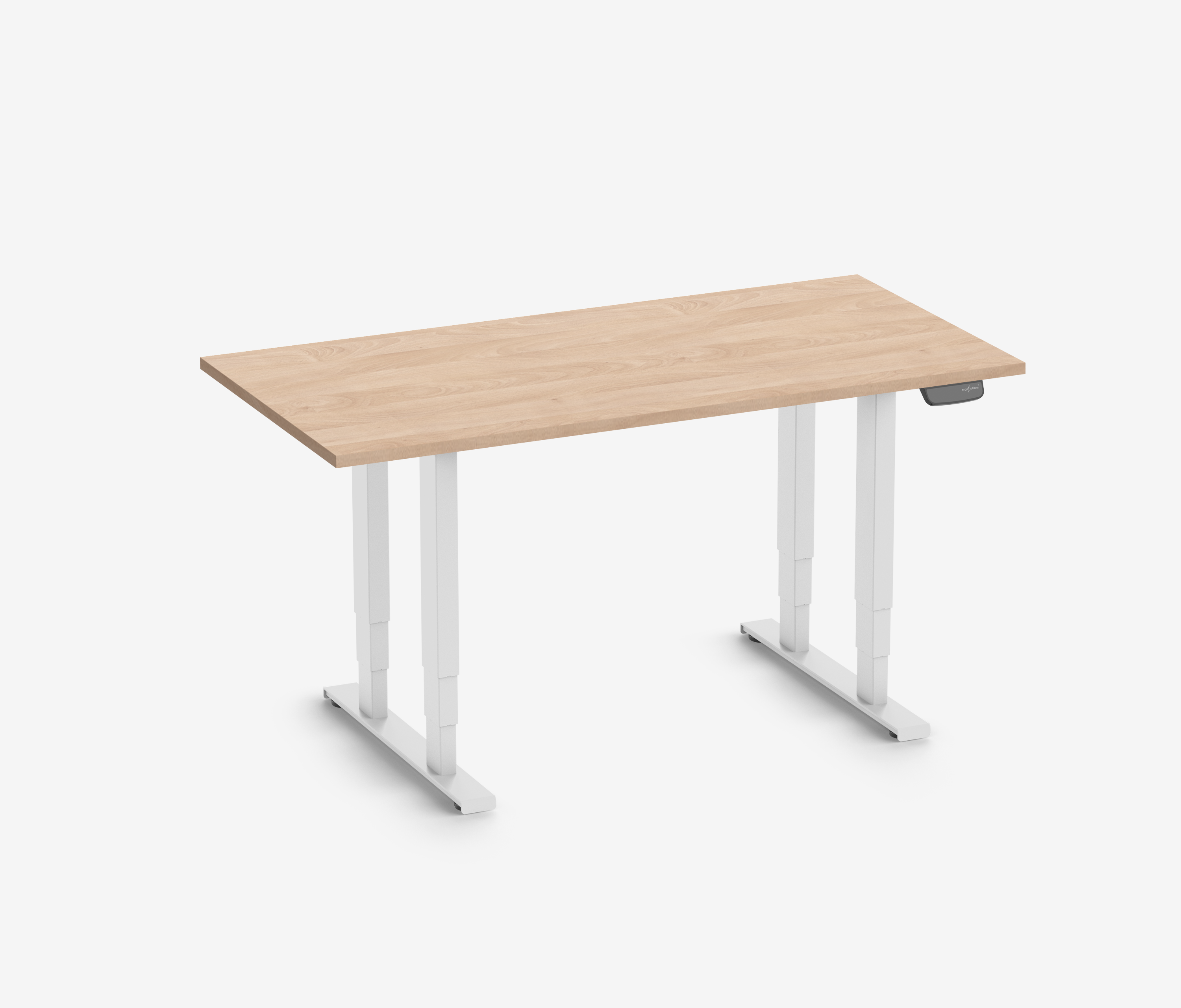 Zware tafel met melamine blad, 160x80 beuken wit