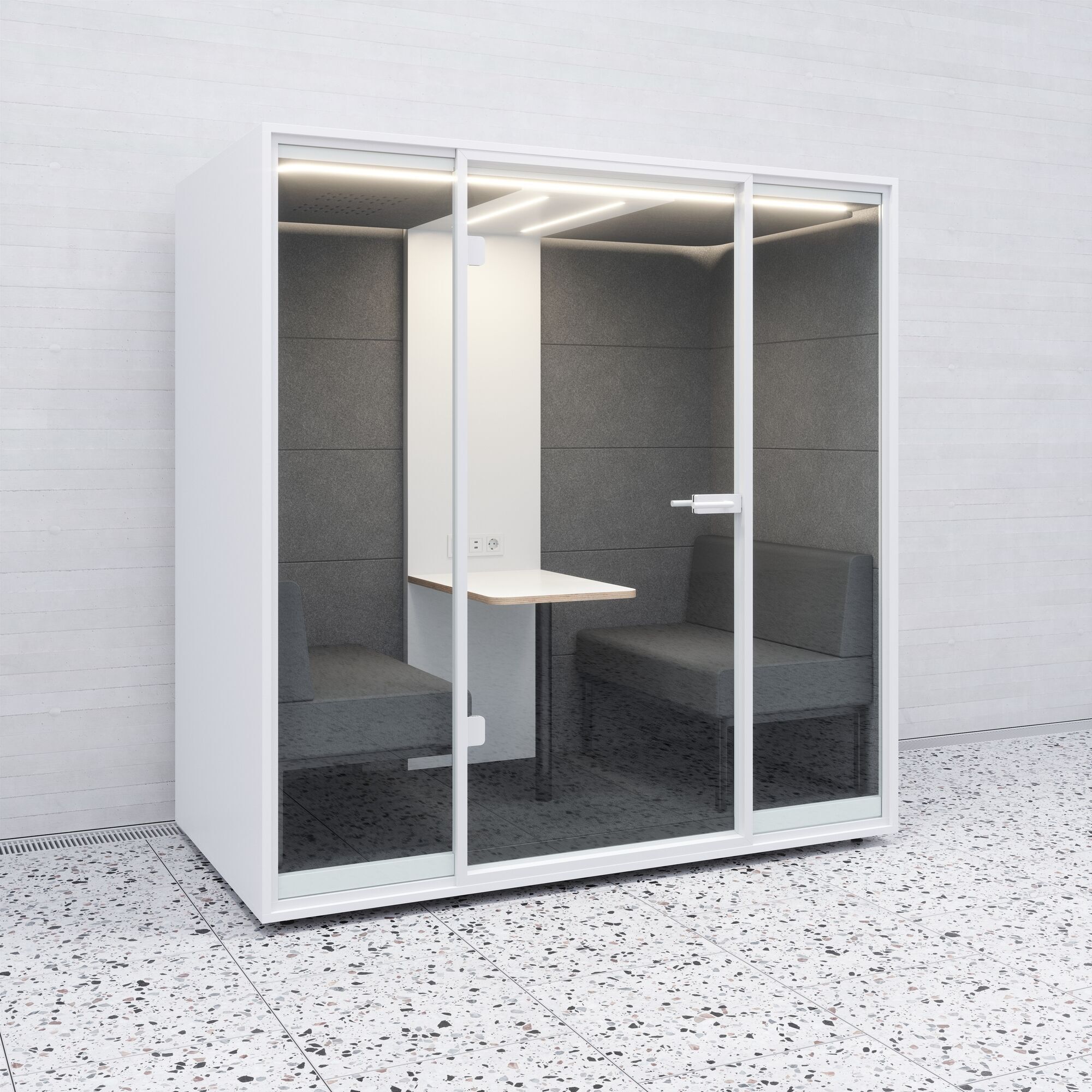 Meetingbox Quattro Wit Wit Lichtgrijs Lichtgrijs Standaard Zwart