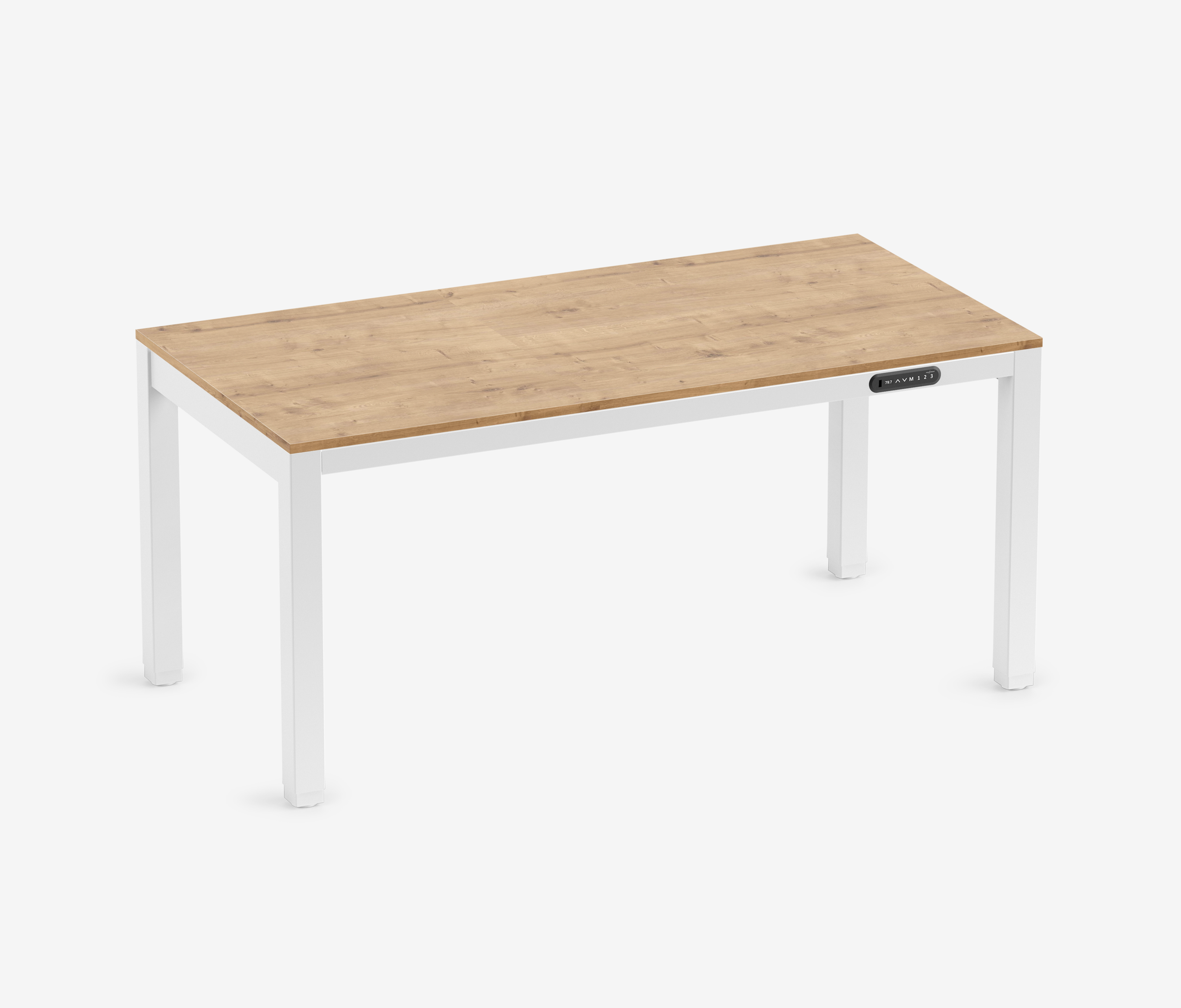 PRIMUS 4-Bein Schreibtisch Weiß Eiche 1600 x 800 x 25 mm