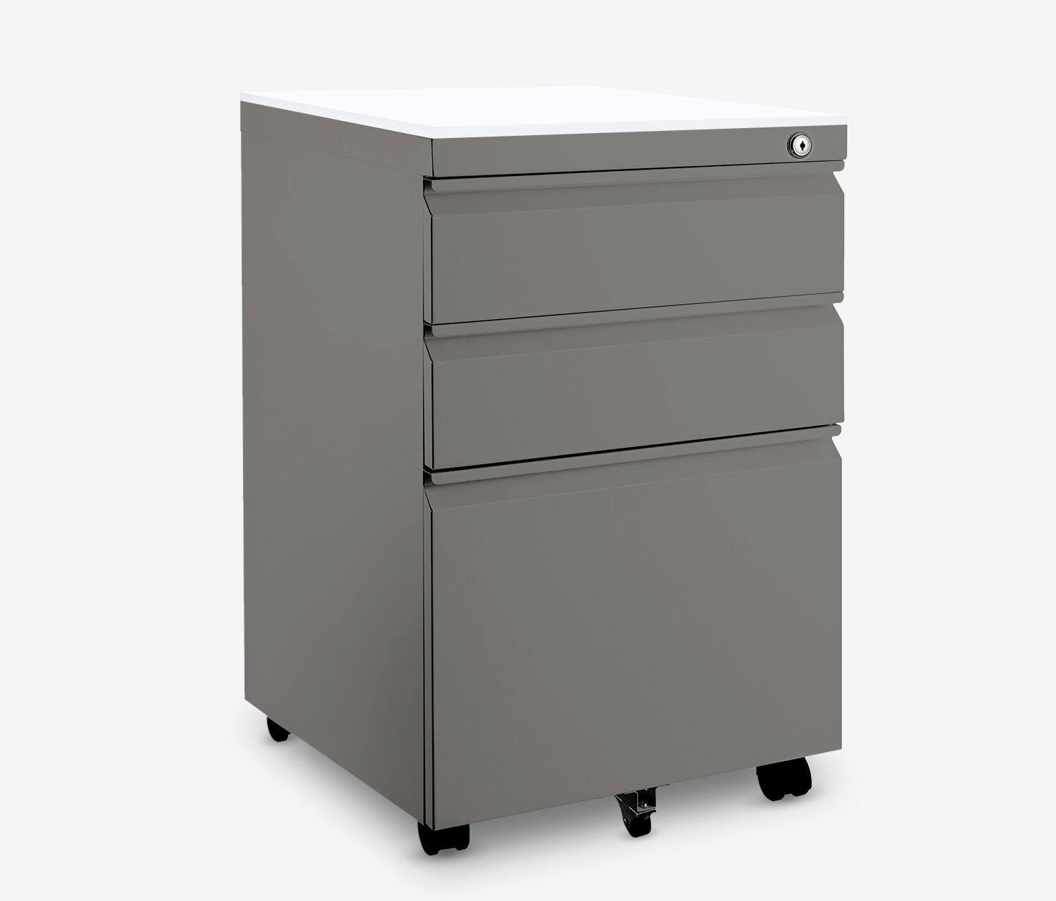 Metallrollcontainer Grau Weiß