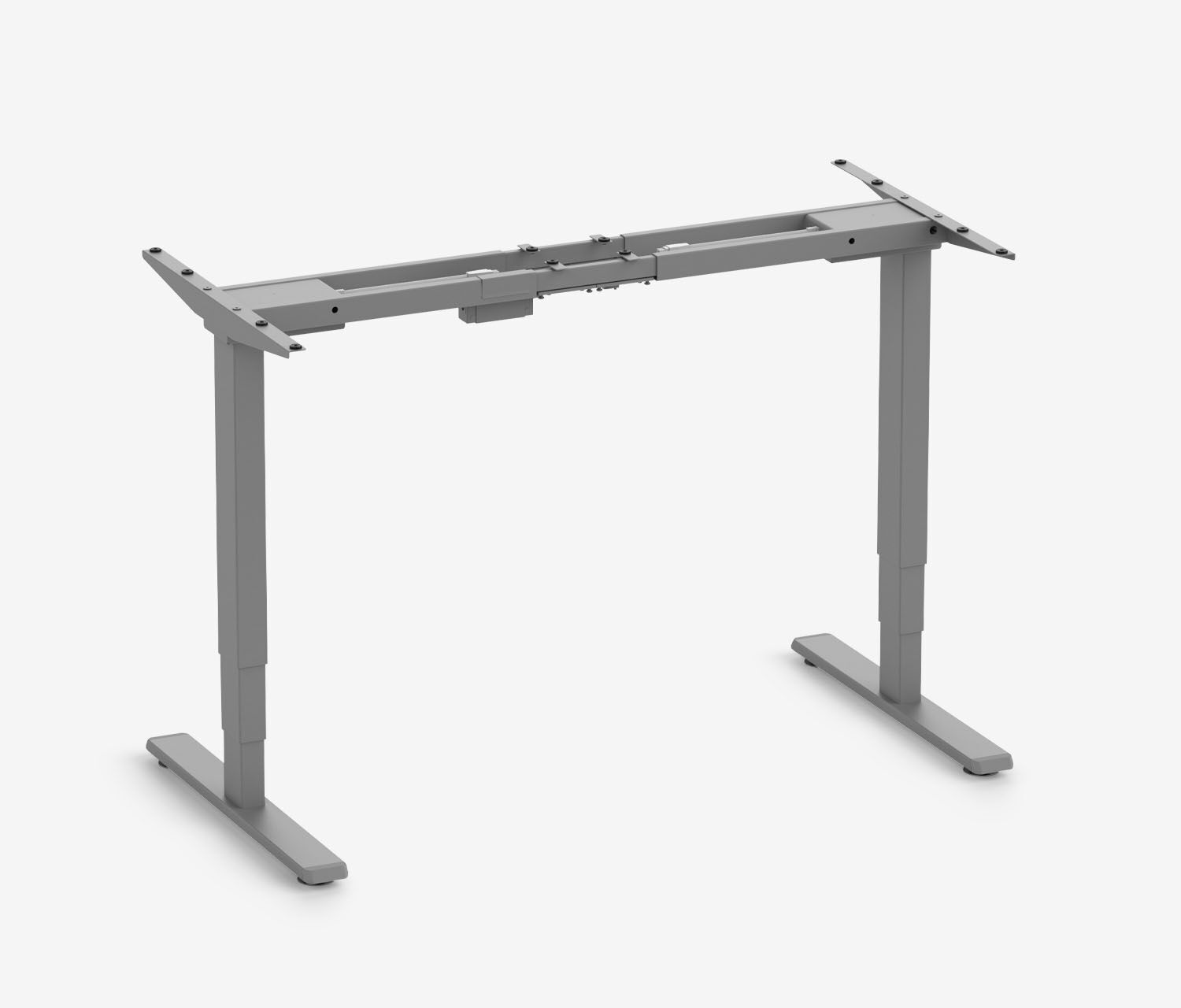 FOKUS Schreibtisch + Steckleistenhalter + Kabelschlange Grau Eiche 120x70