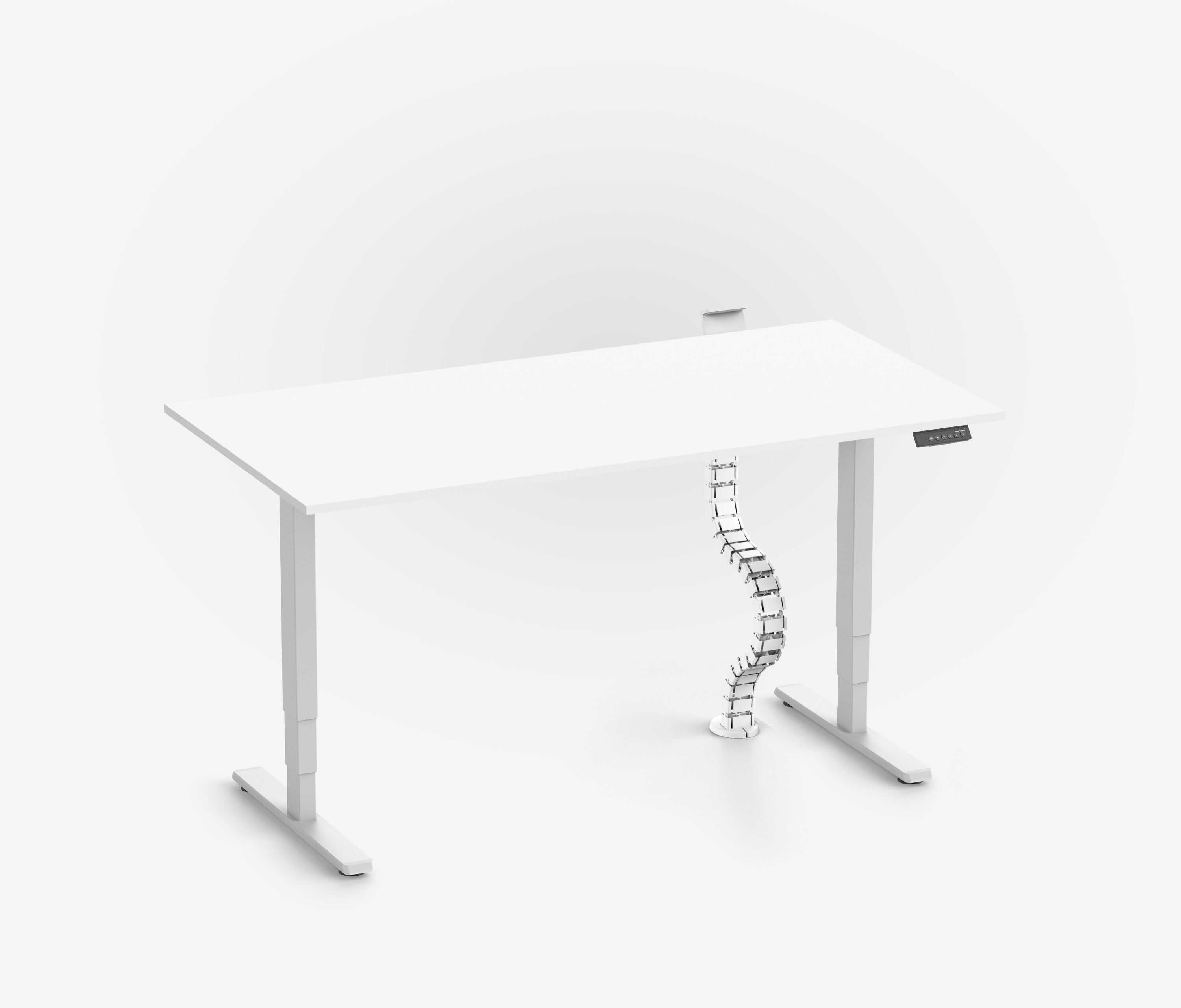 FOKUS Bureau + Stekkerdooshouder + Kabelslang Wit Wit 120x70