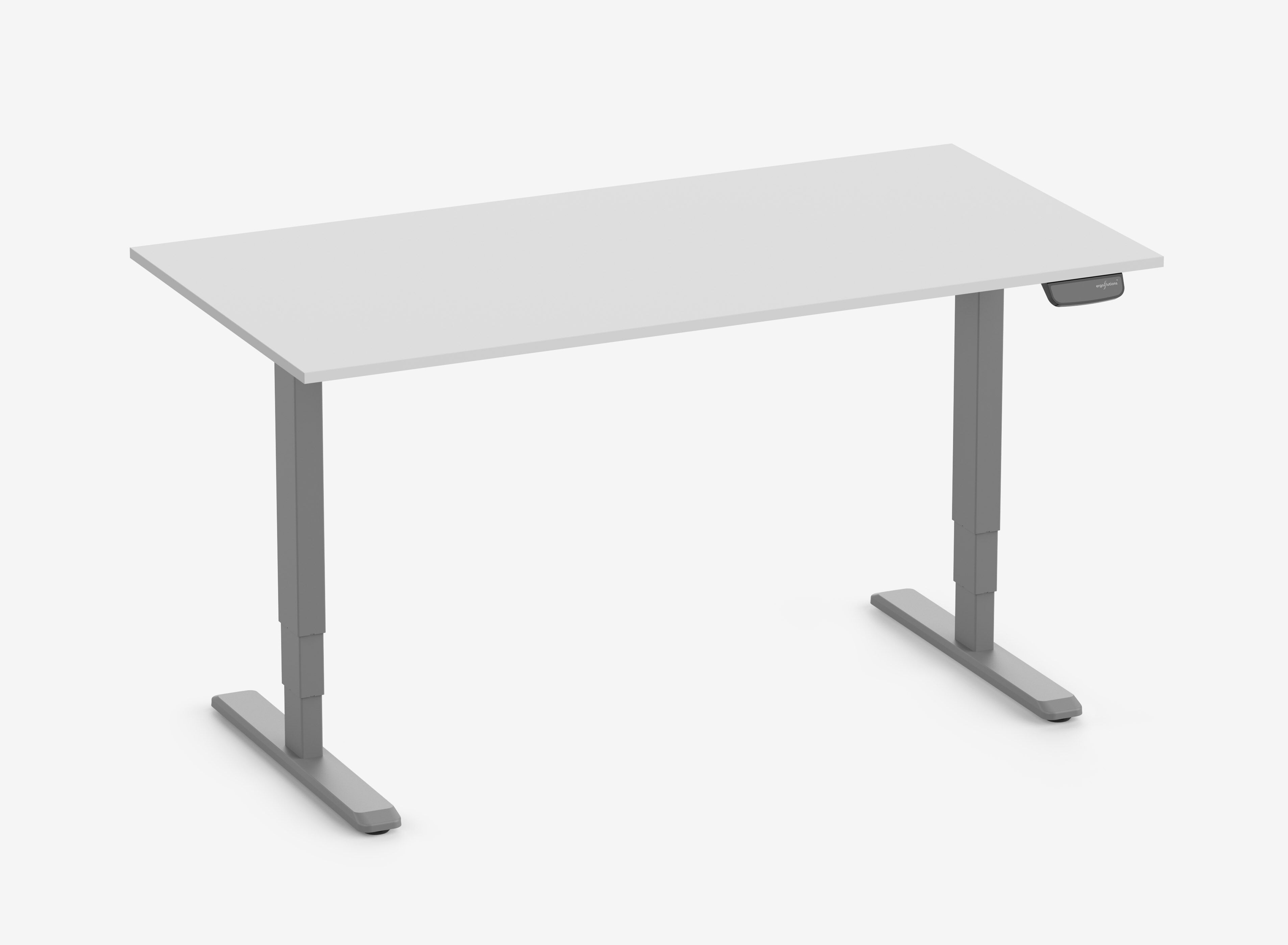 PRIMUS Speed Rechteckschreibtisch, Gestell Grau, Tischplatte 1600 x 800 x 25 mm Lichtgrau